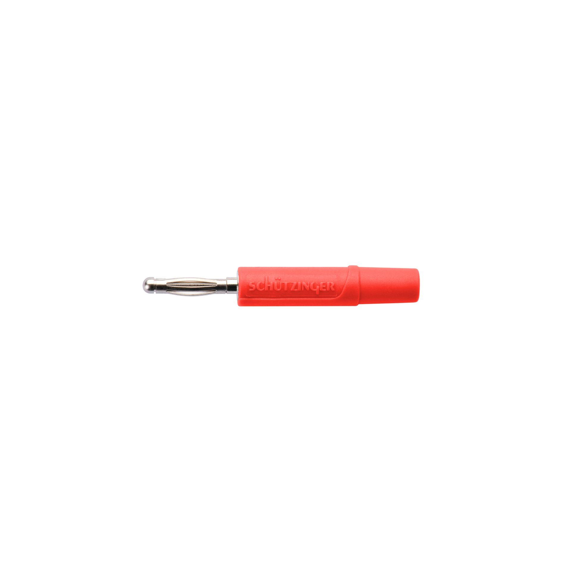 Federkorbstecker gerade ø 2mm, mit Lötanschluss bis 0.5mm2 rot