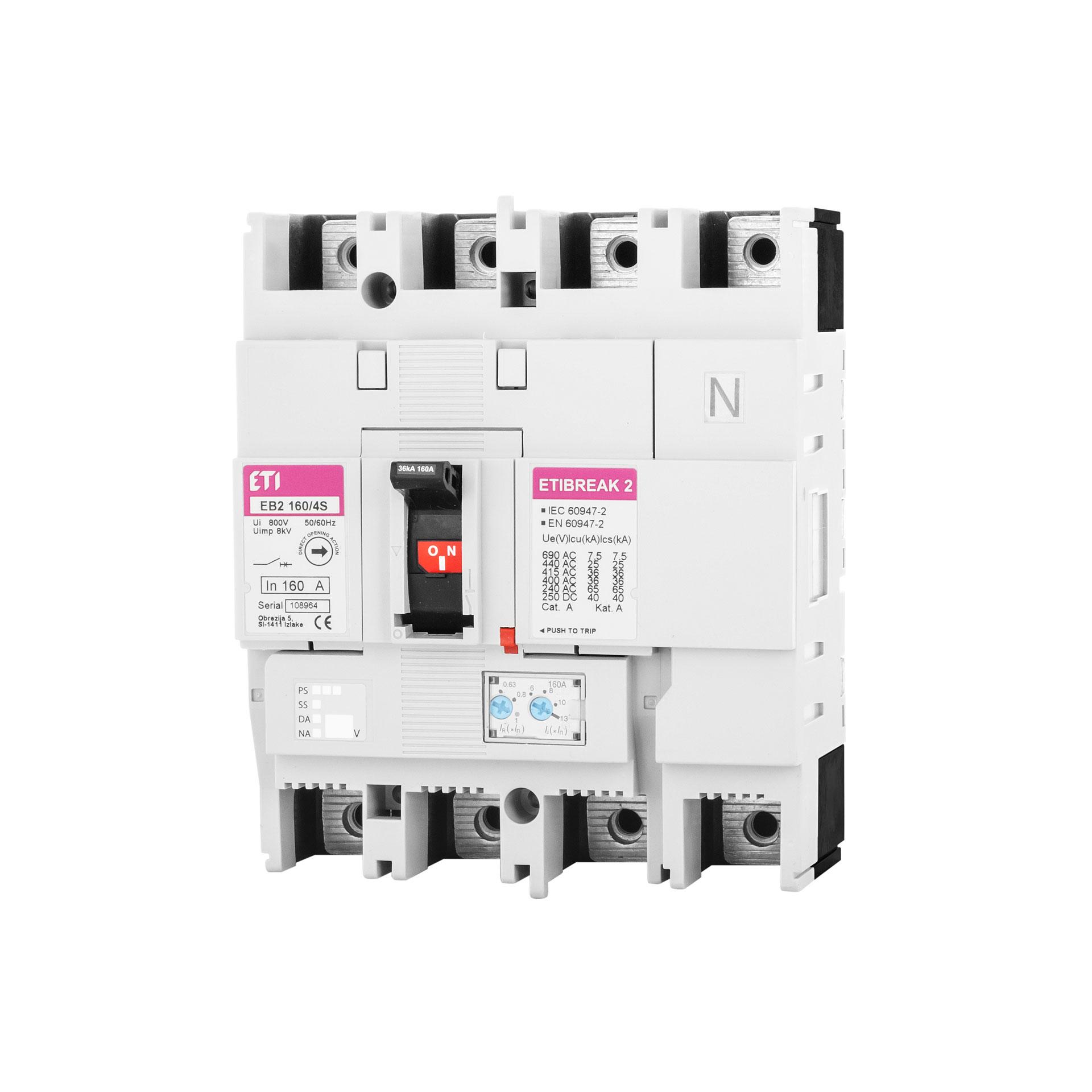 Leistungsschalter EB2 160/4S 160A, Icu 36kA / Ics 36kA