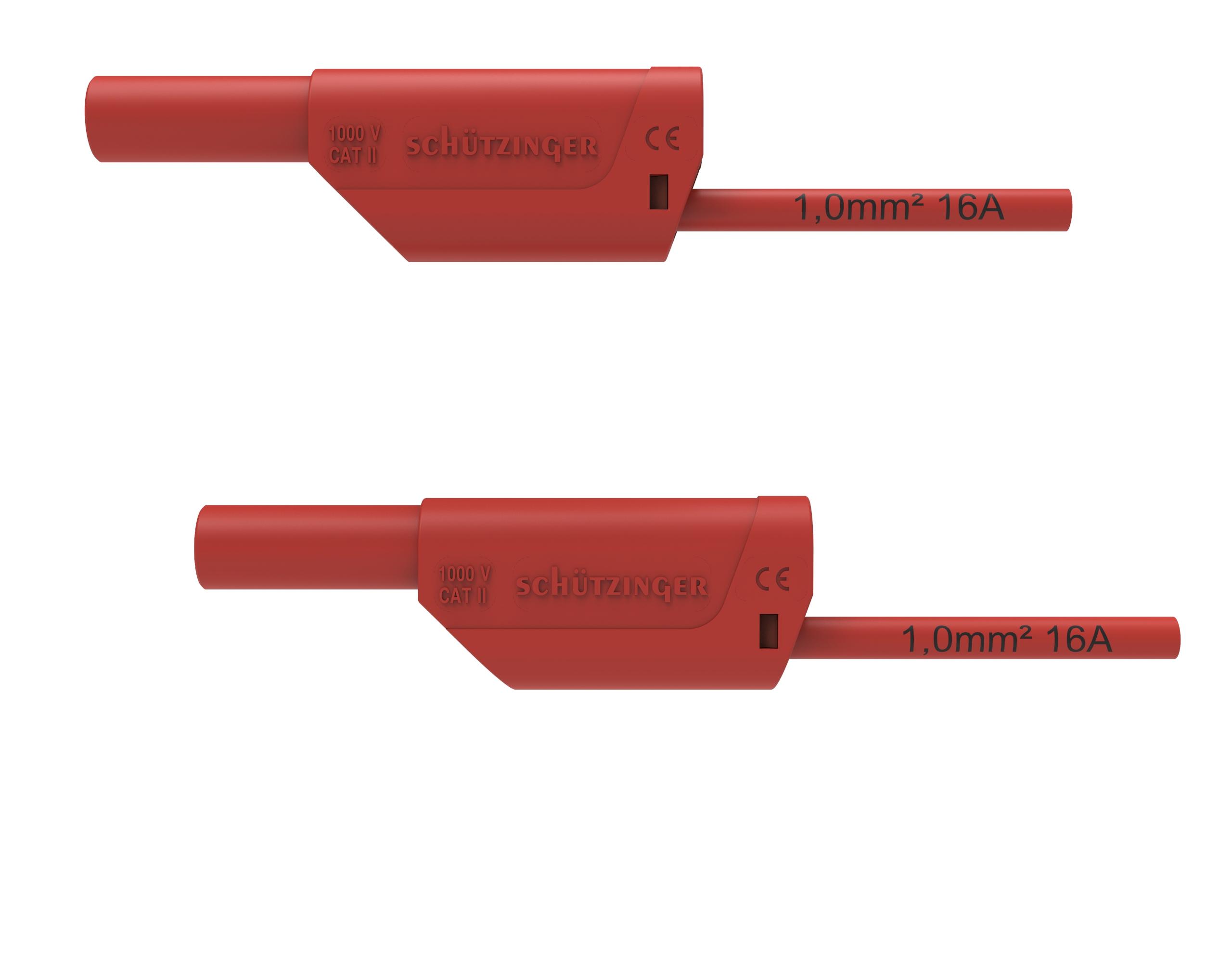 Sicherheits-Verbindungsleitung ø 4mm, 1mm2, 1000mm, rot