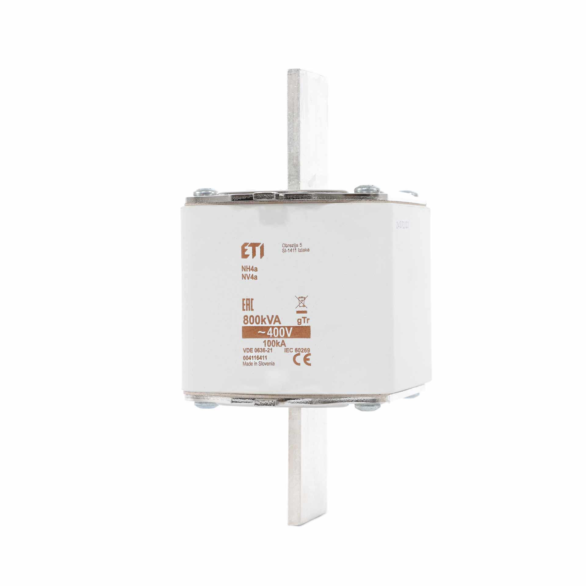 NH fuse size 4A, 1155A for transformer protection 800kVA, gTr