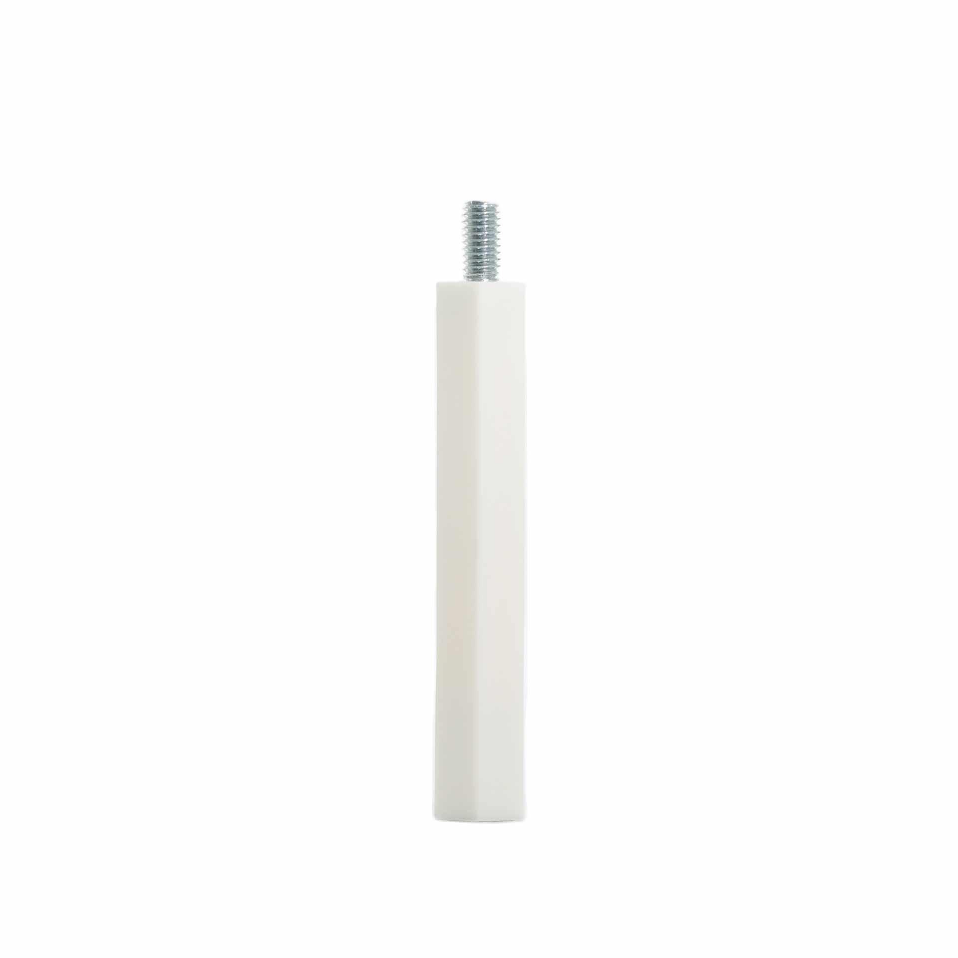 Isolierter Distanzbolzen M6, weiss, 80mm, 12mm Aussengewinde