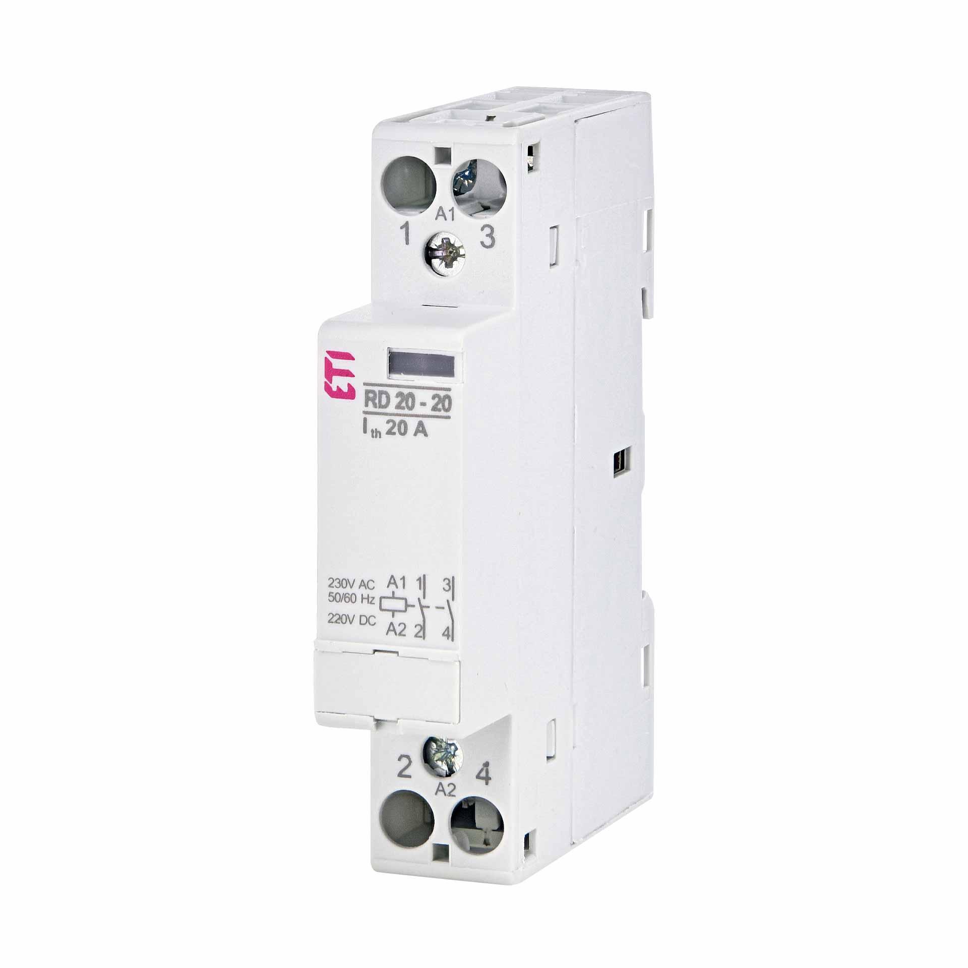 Installationsschütz 2-polig, 20A (AC1, 230V), RD20-20 230V AC/DC