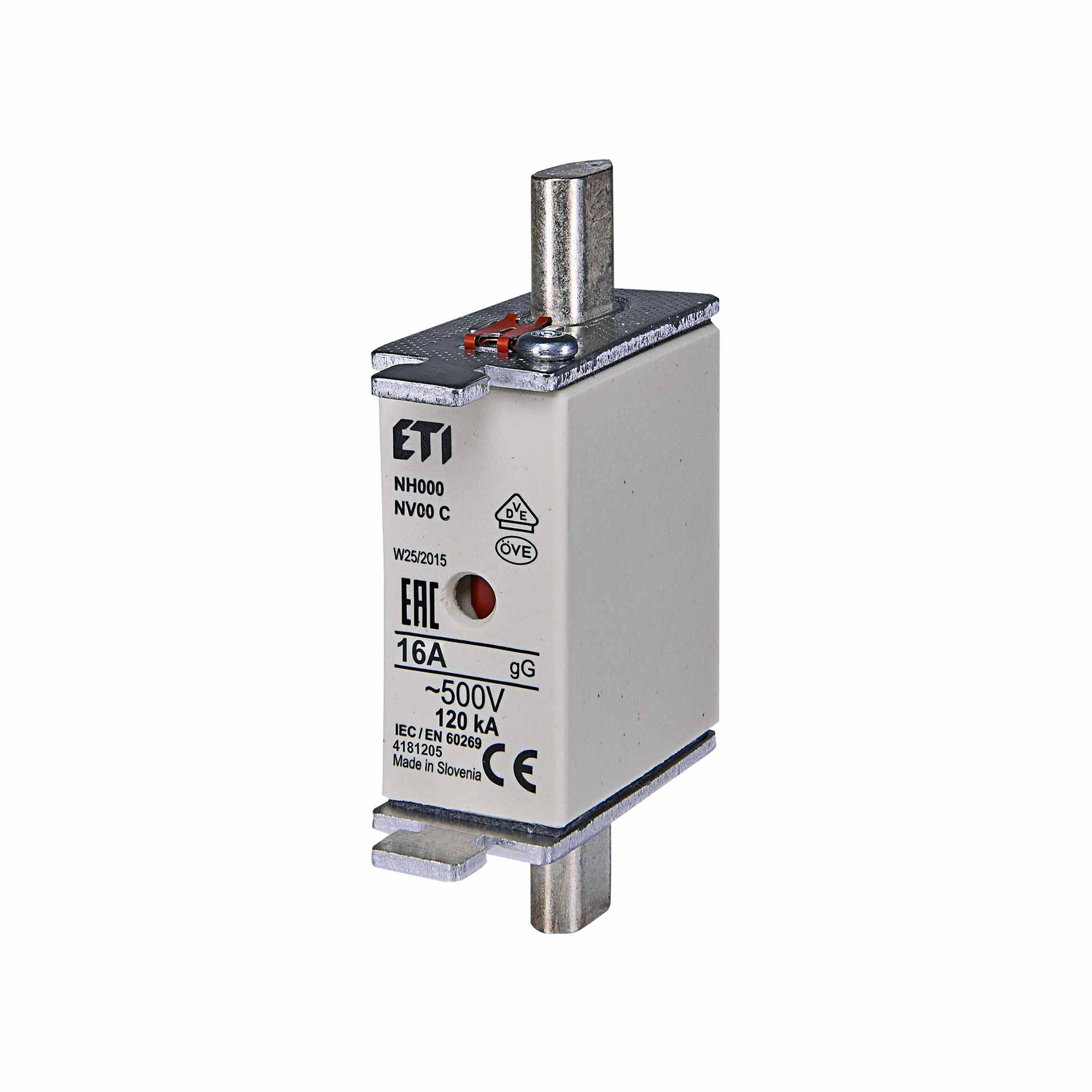 NH-Sicherung Gr. 000 16A, Charakteristik gL-gG 500V