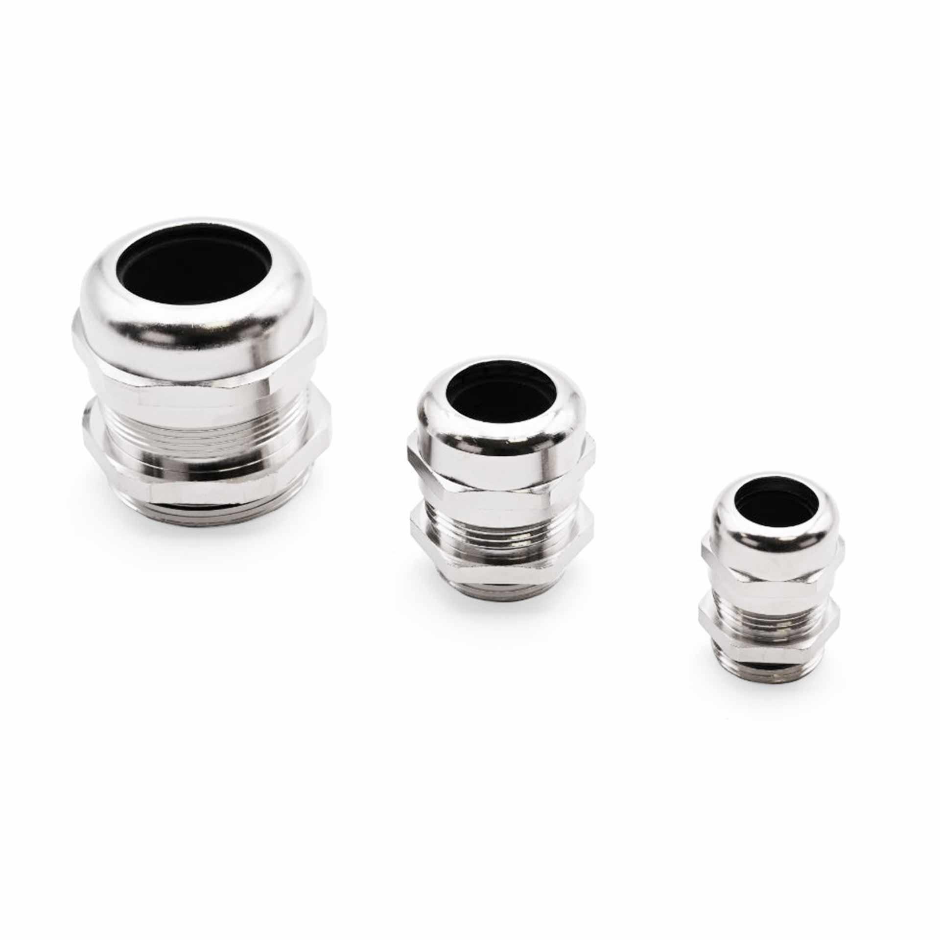 Kabelverschraubung Maxibrass M25, Messing vernickelt, EMV-Sicher für Kabel mit Schirmung, KB:11-18mm
