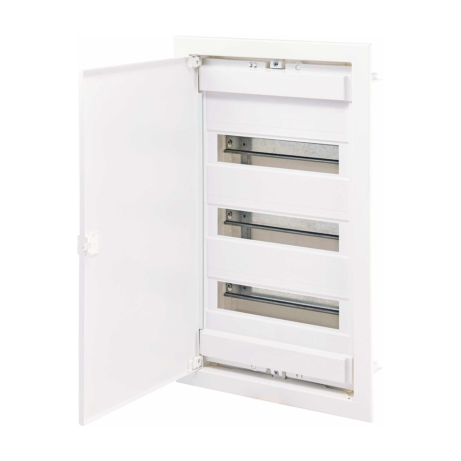 Unterputzverteiler mit weisser Metalltür "ECG-42H", 3x12 Modul (36M+6M)