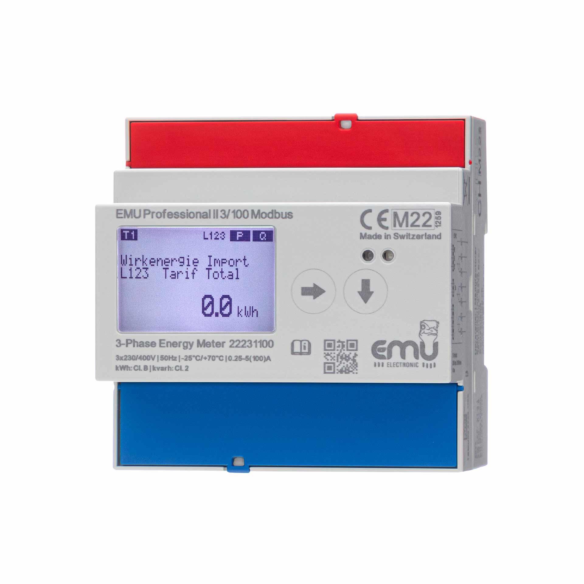 Energiezähler EMU Professional II 3/100, Modbus, MID B+D Zulassung, 100A Direktmessung 3PN
