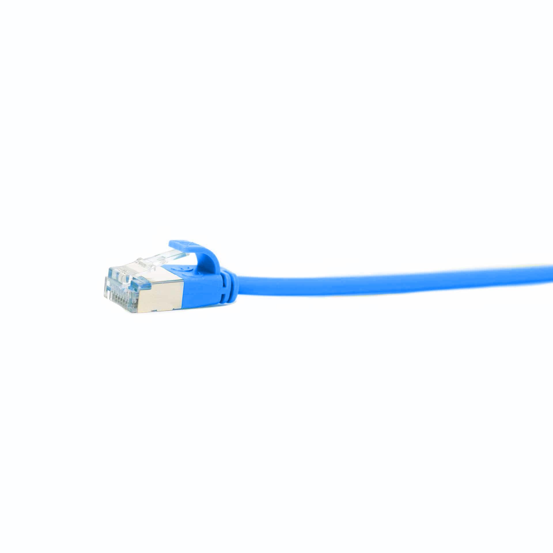 CAT 6A Slim-Patchkabel, S/FTP, 1000mm, blau, LSZH halogenfrei, 500 Mhz