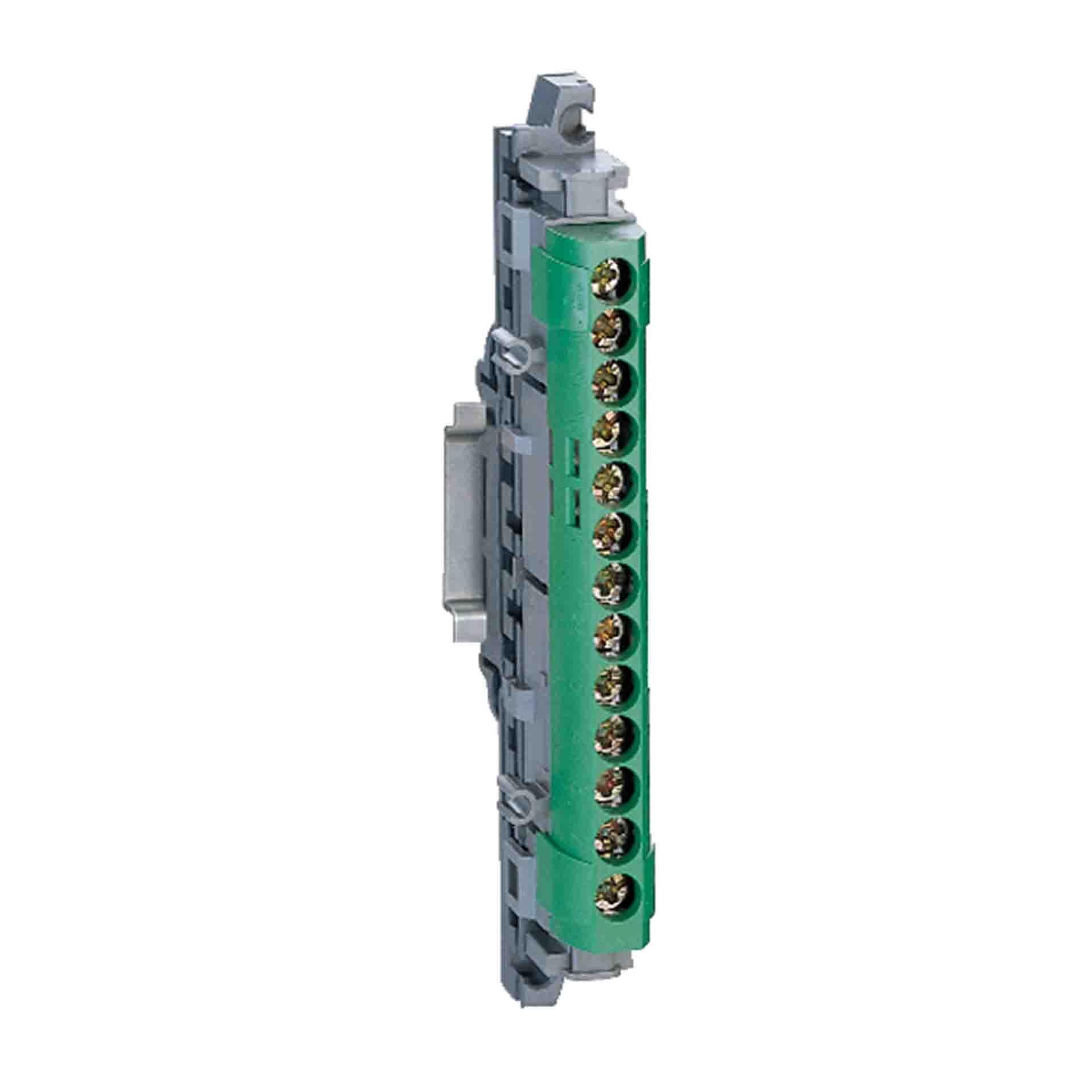 Klemmleiste 80A, isoliert grün mit Schraubanschluss 1x6-25mm² und 12x1,5-16mm²