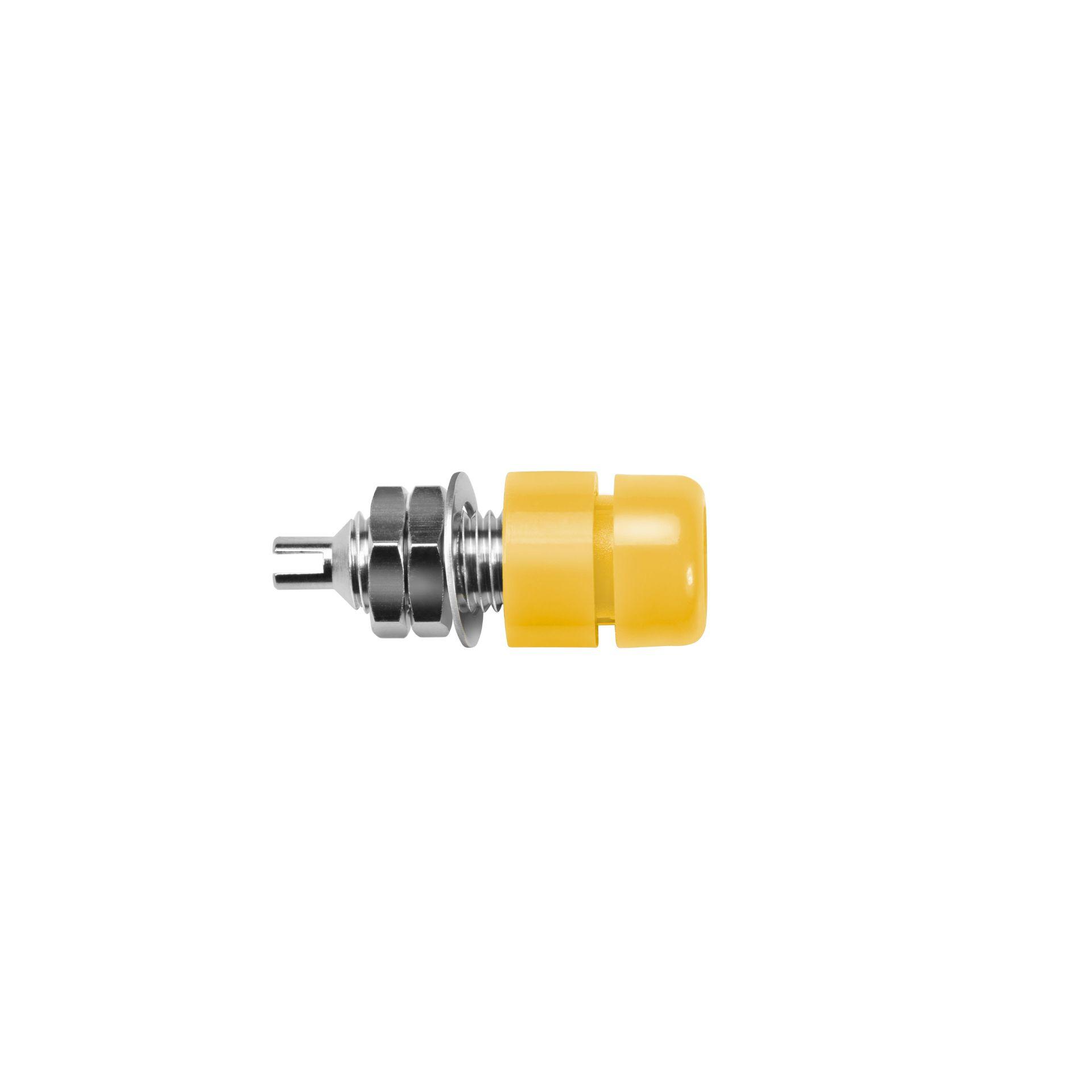 Einbaubuchse ø 4mm, für isolierten Einbau, gelb