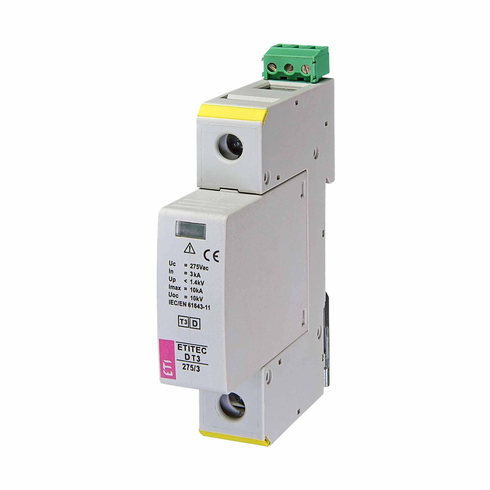 Überspannungsableiter Typ 3, ETITEC D T3 275/3 1+0 RC, (TN-S)