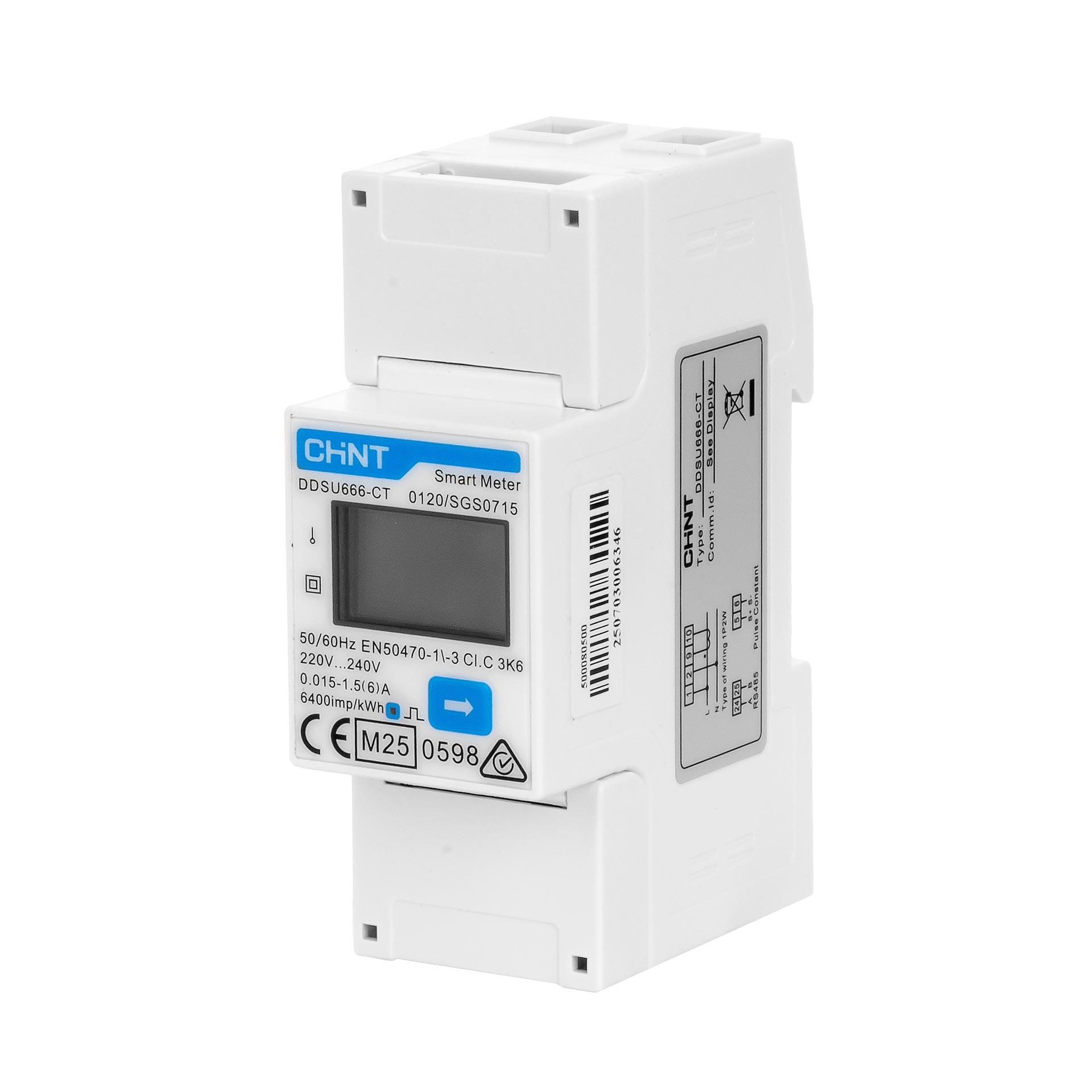 Chint Energiezähler für Wandlermessung, 230V, 1.5 (6)A, RS485, MID, Typ DTSU666