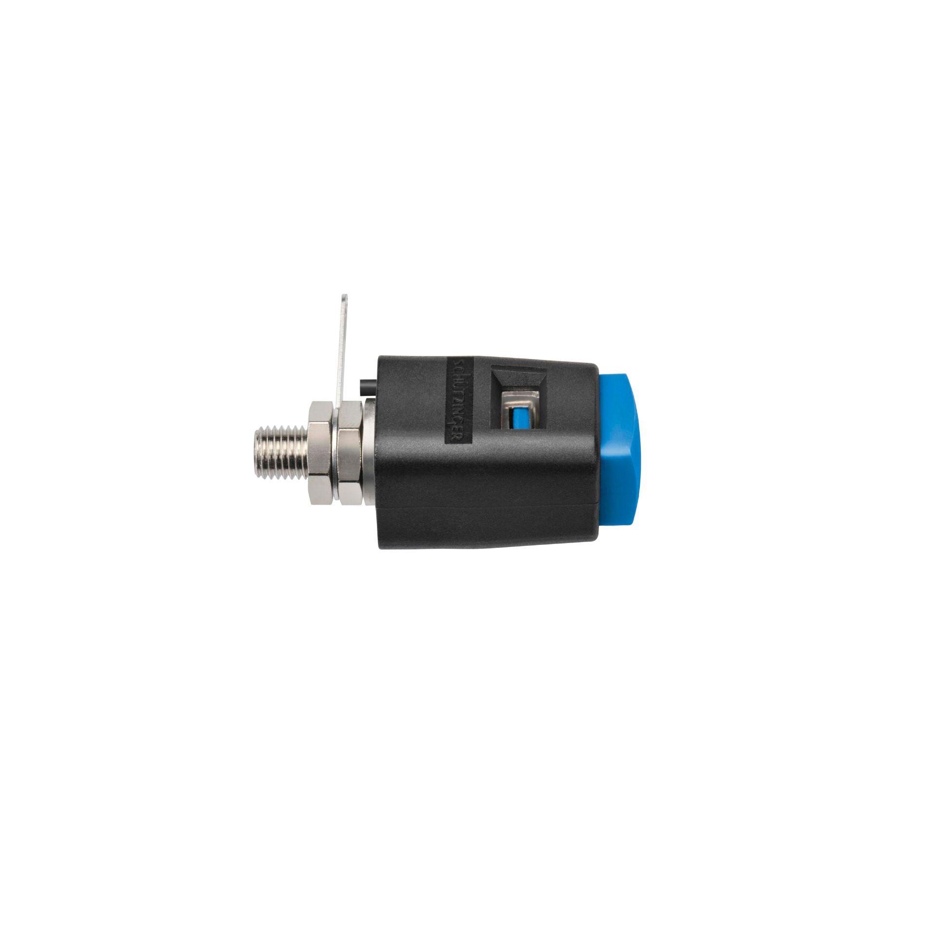Schnelldruckklemme nicht isolierter Einbau für nichtmetallische Frontplatten, blau