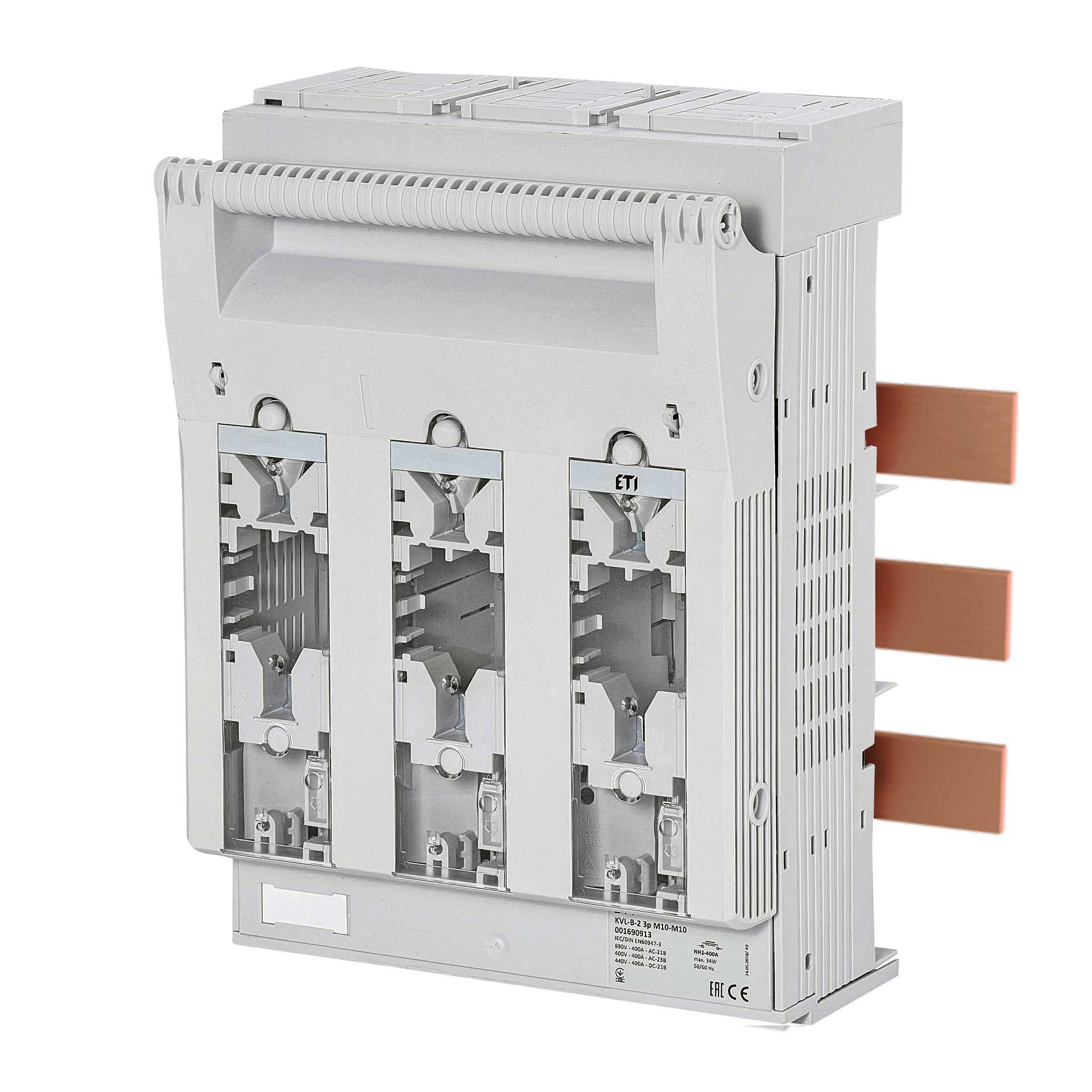 NH-Sicherungslasttrennschalter Gr.2, 3P, Max. 400A, KVL-B M10-M10 (Sammelschienensystem)