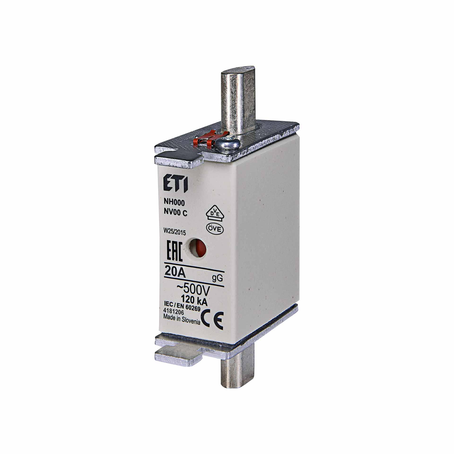 NH-Sicherung Gr. 000 20A, Charakteristik gL-gG 500V