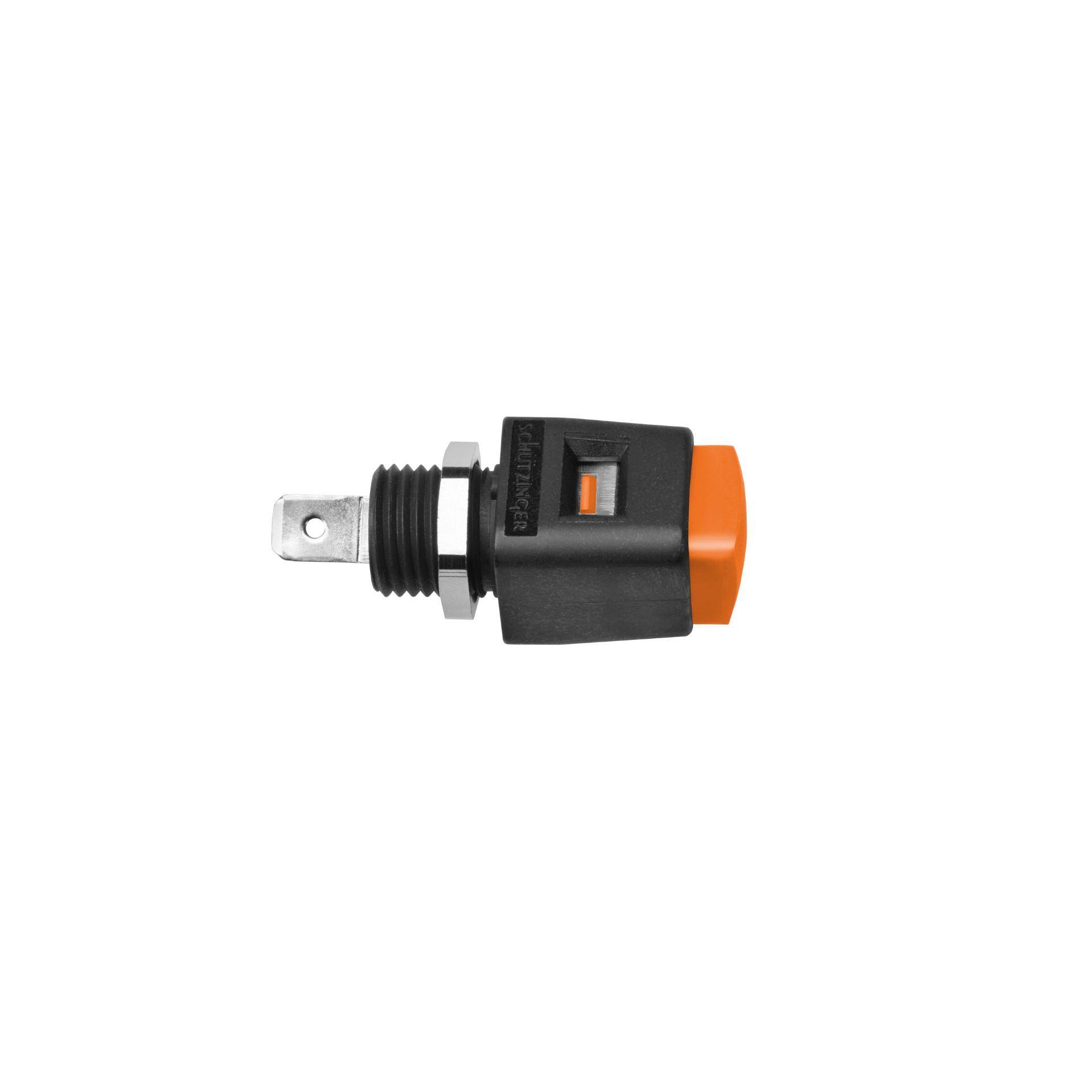 Schnelldruckklemme vollisolierter Einbau für Metall Frontplatten, orange