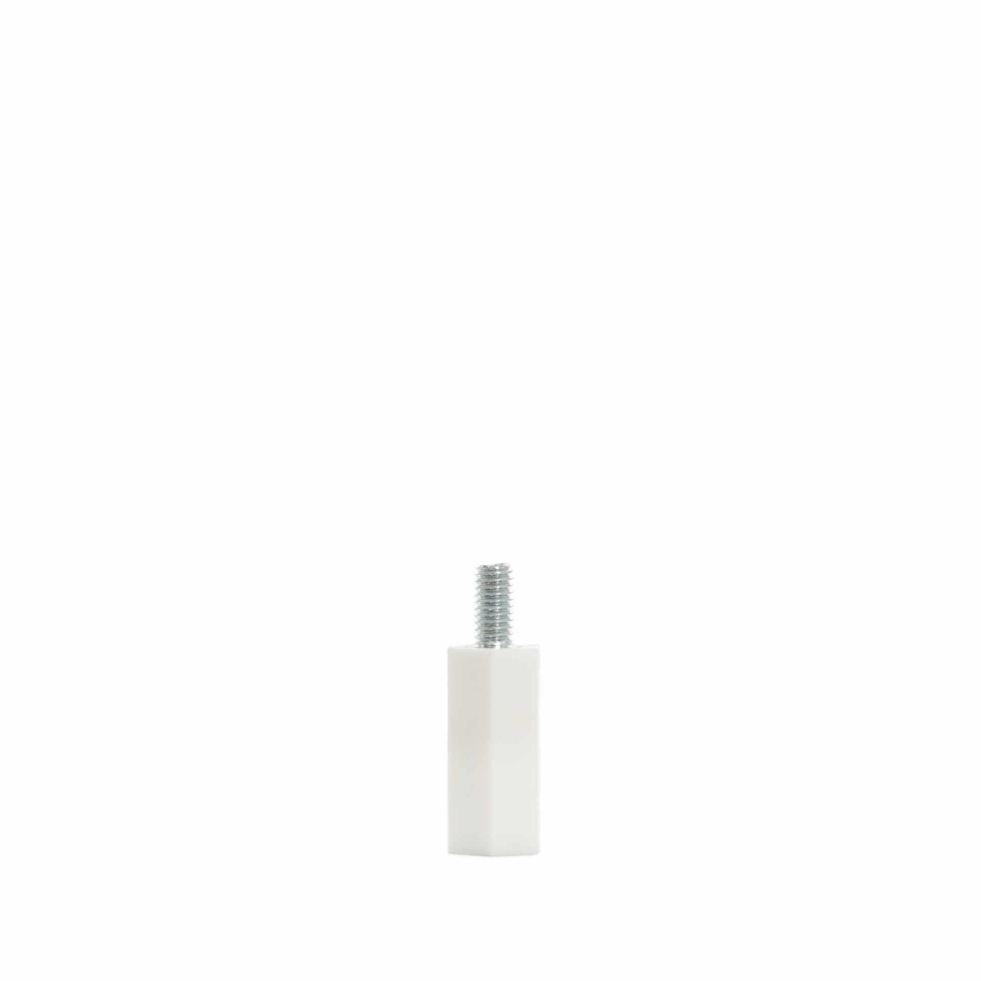 Isolierter Distanzbolzen M6, weiss, 35mm, 12mm Aussengewinde