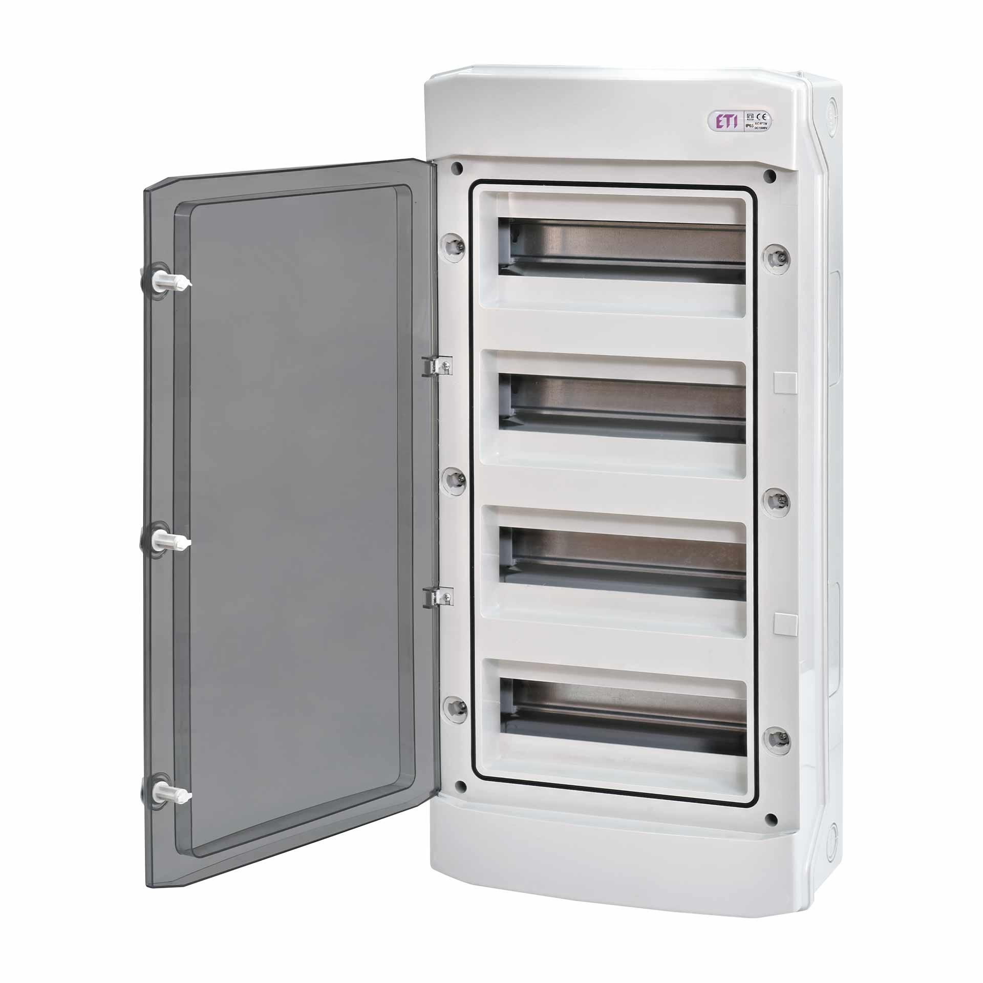 Aufputzverteiler "ECH" mit transparenter Tür, IP65, 4x12 Modul (48M)