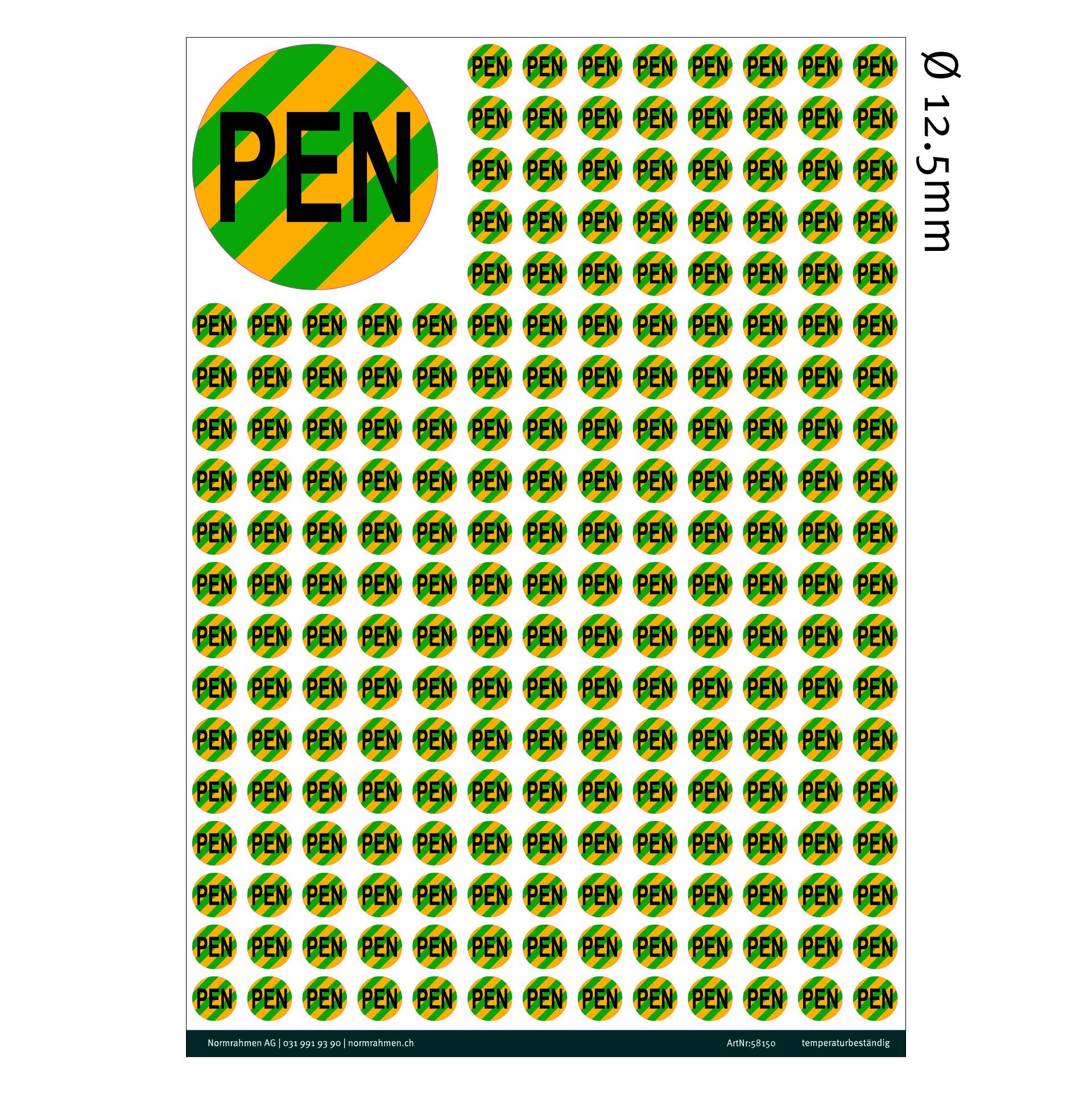 Neutralleiter mit Schutzfunktion PEN Ø 12.5mm,VPE 247 Stk. A4 Bogen