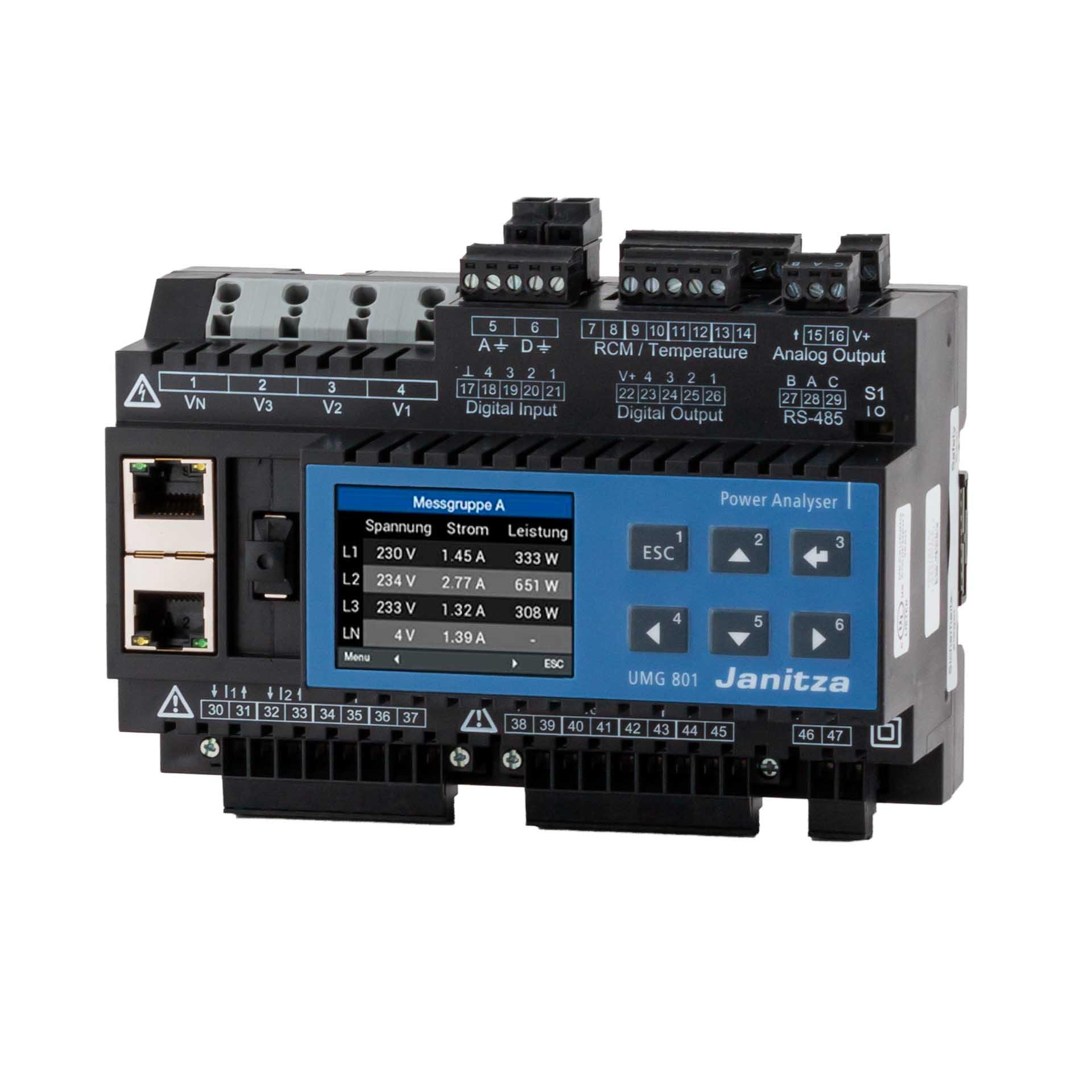 Janitza (ALL-IN-ONE) Modular Erweiterbarer Netzanalysator UMG 801, 24V, CH-Version