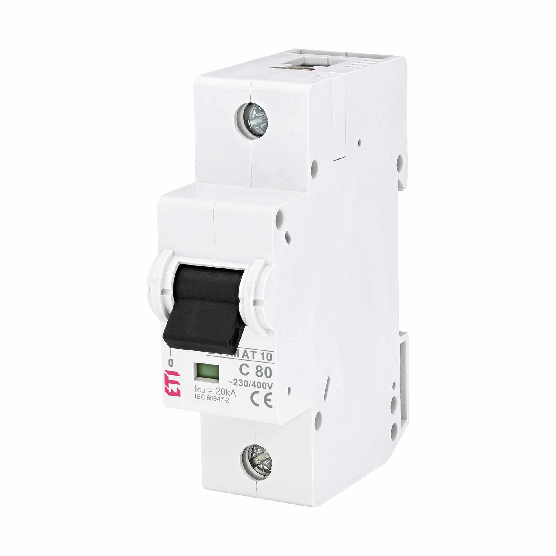 Leitungsschutzschalter, ETIMAT P10, 1-polig, Charakteristik C / 80A, 20kA