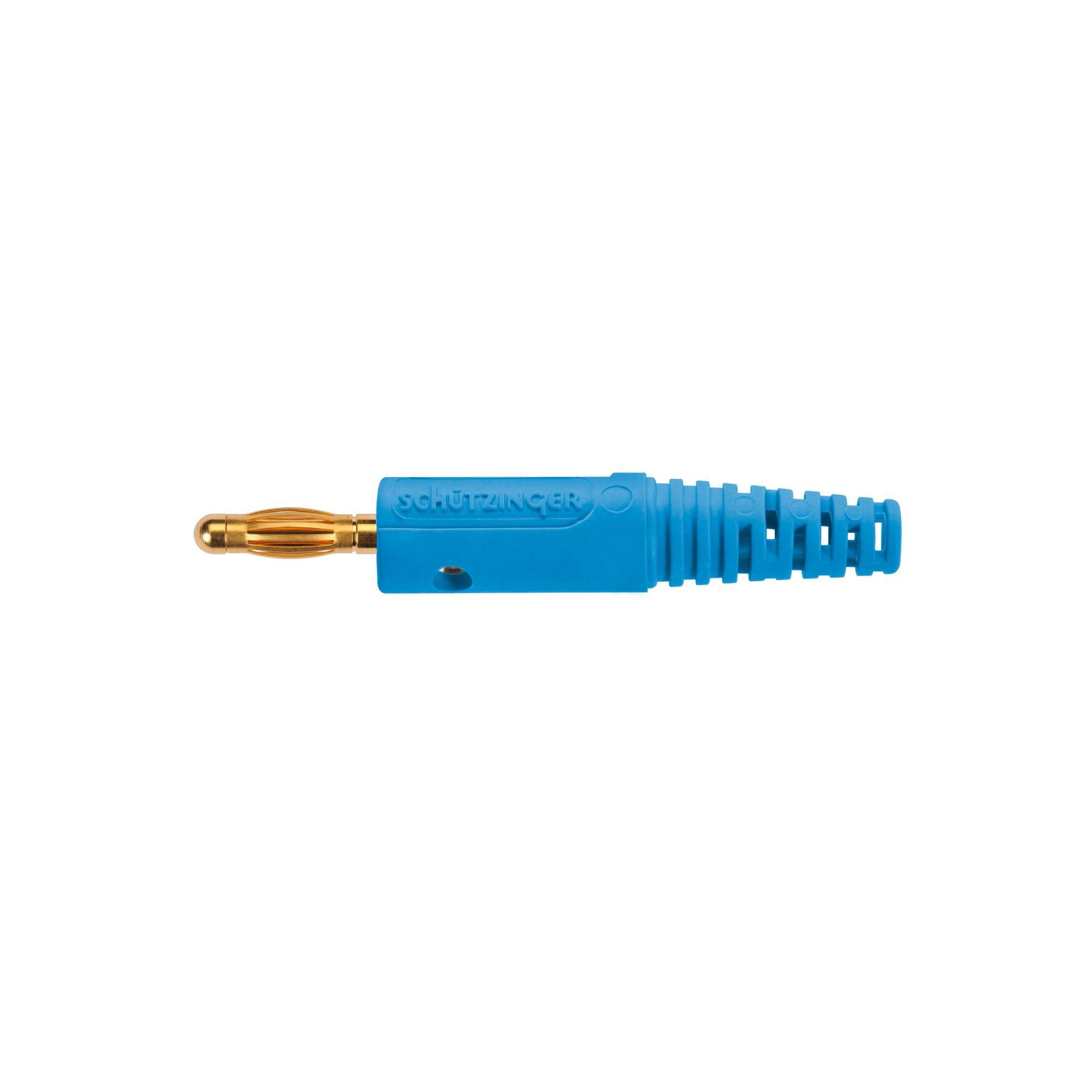 Federkorbstecker gerade ø 4mm, mit Lötanschluss bis 2.5mm2 blau