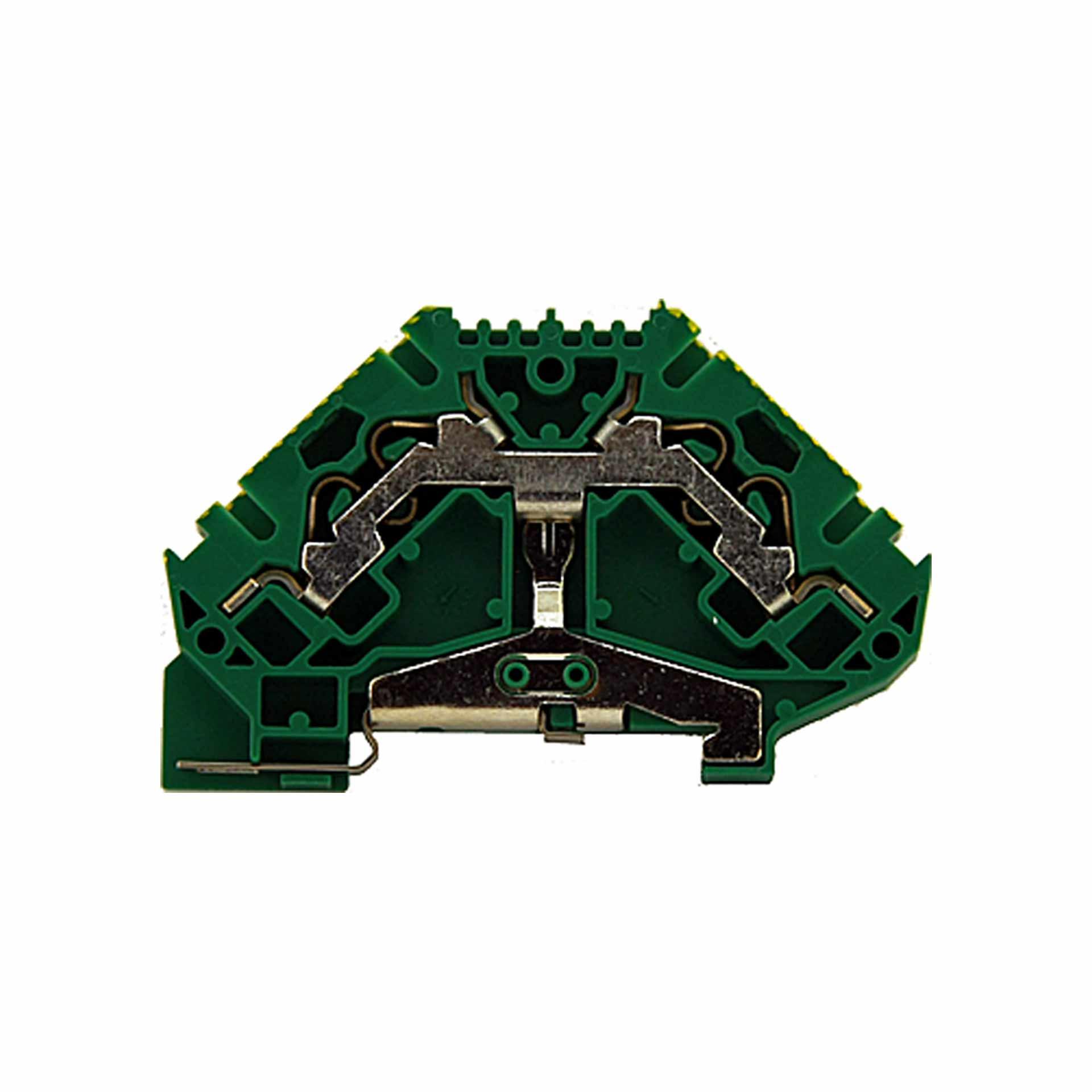 Push-in spring terminal 4mm², 4-wire, green-yellow