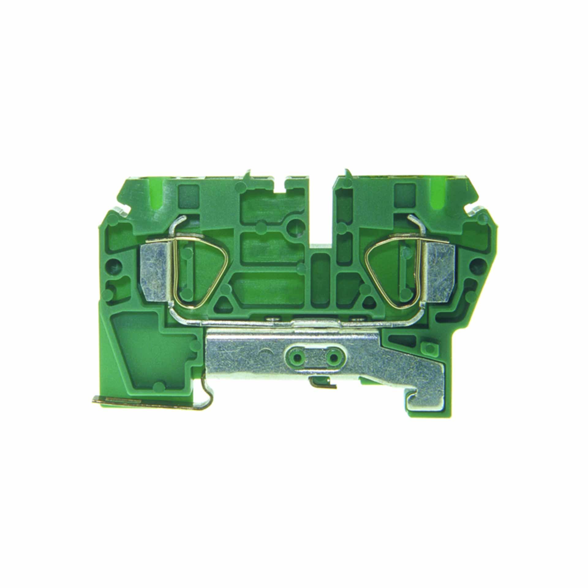 PE-Zugfederklemme DIN35 4mm², 2-Leiter, grün