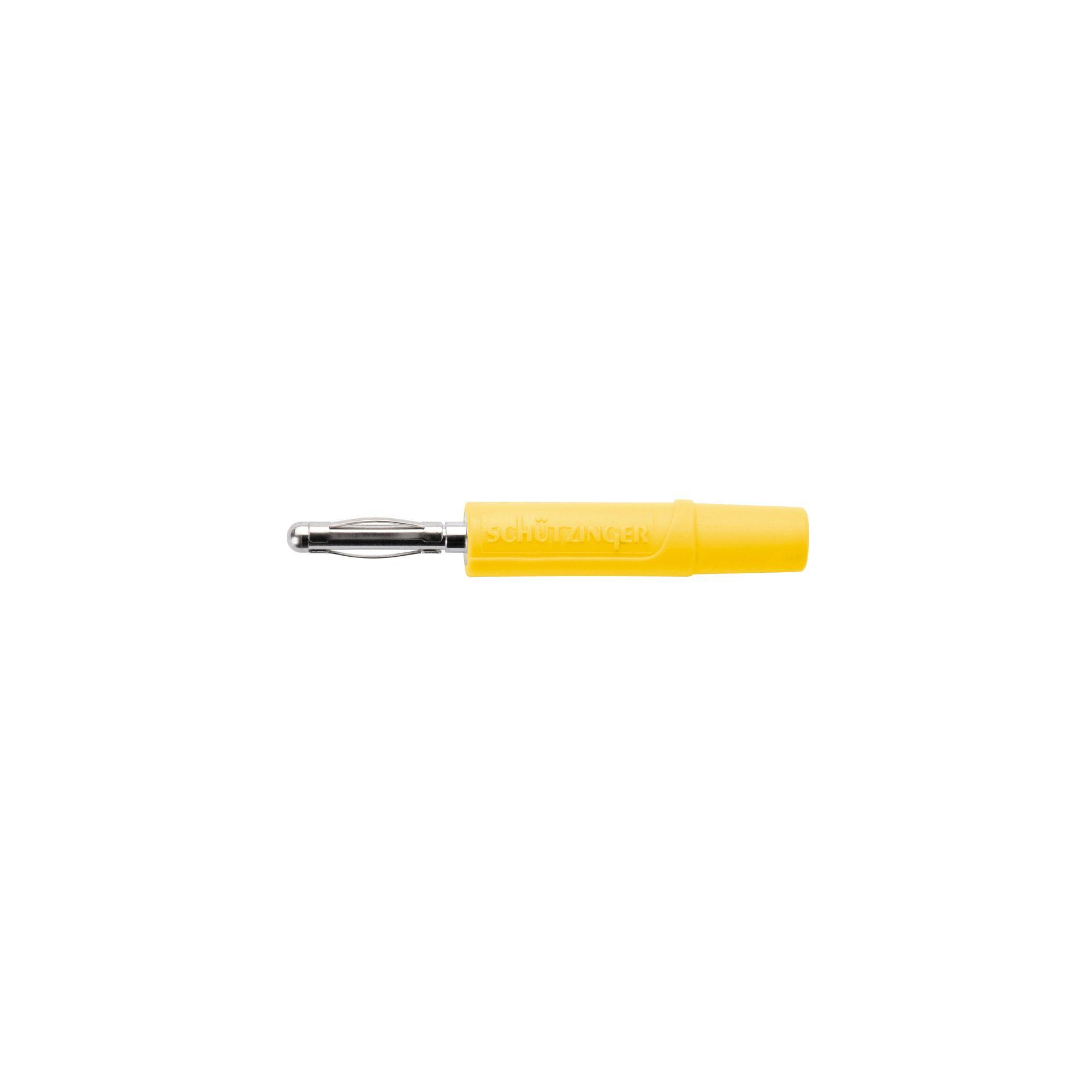 Federkorbstecker gerade ø 2mm, mit Lötanschluss bis 0.5mm2 gelb