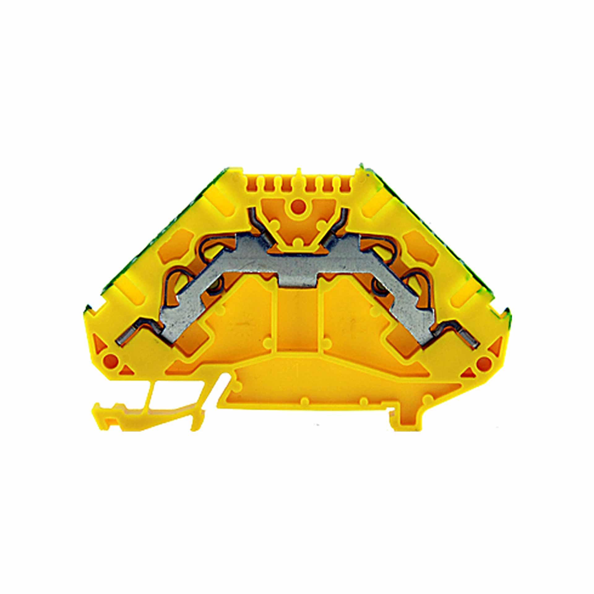 Push-in spring terminal 2.5mm², 4-conductor, green-yellow