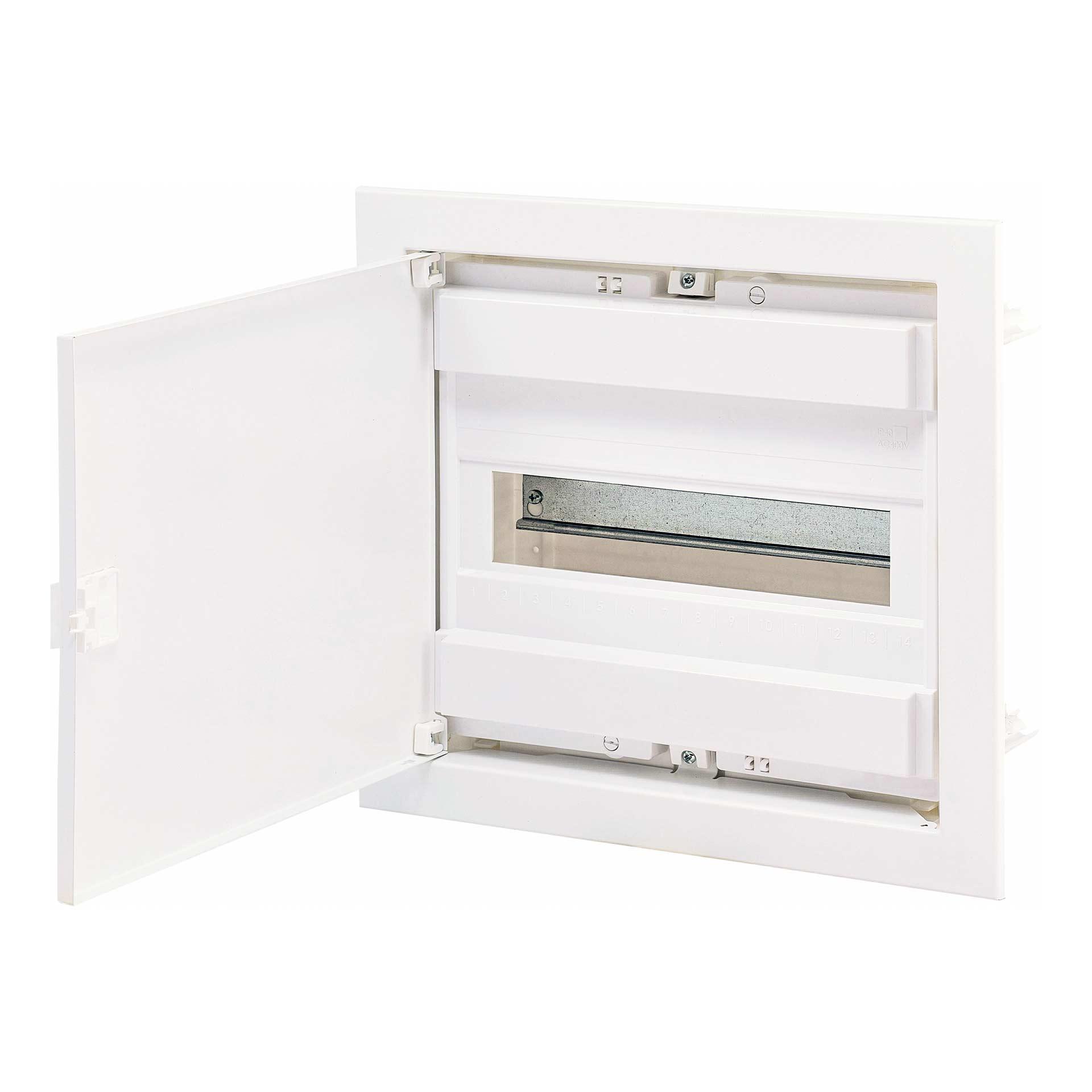 Unterputzverteiler mit weisser Metalltür "ECG-14H", 1x12 Modul (12M+2M)