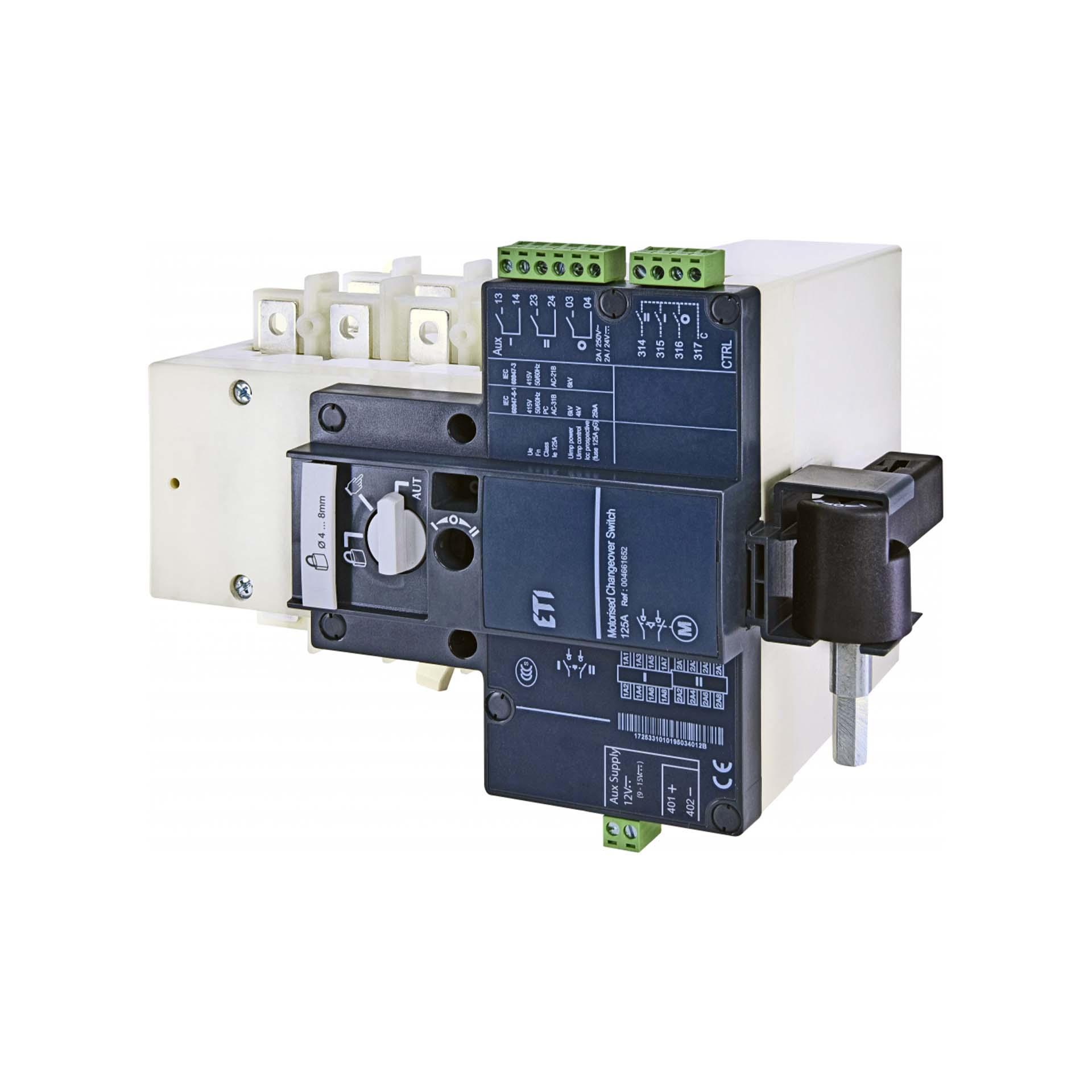 Motorbetriebener Lasttrennumschalter MLBS 125A, 4P CO, 12VDC 