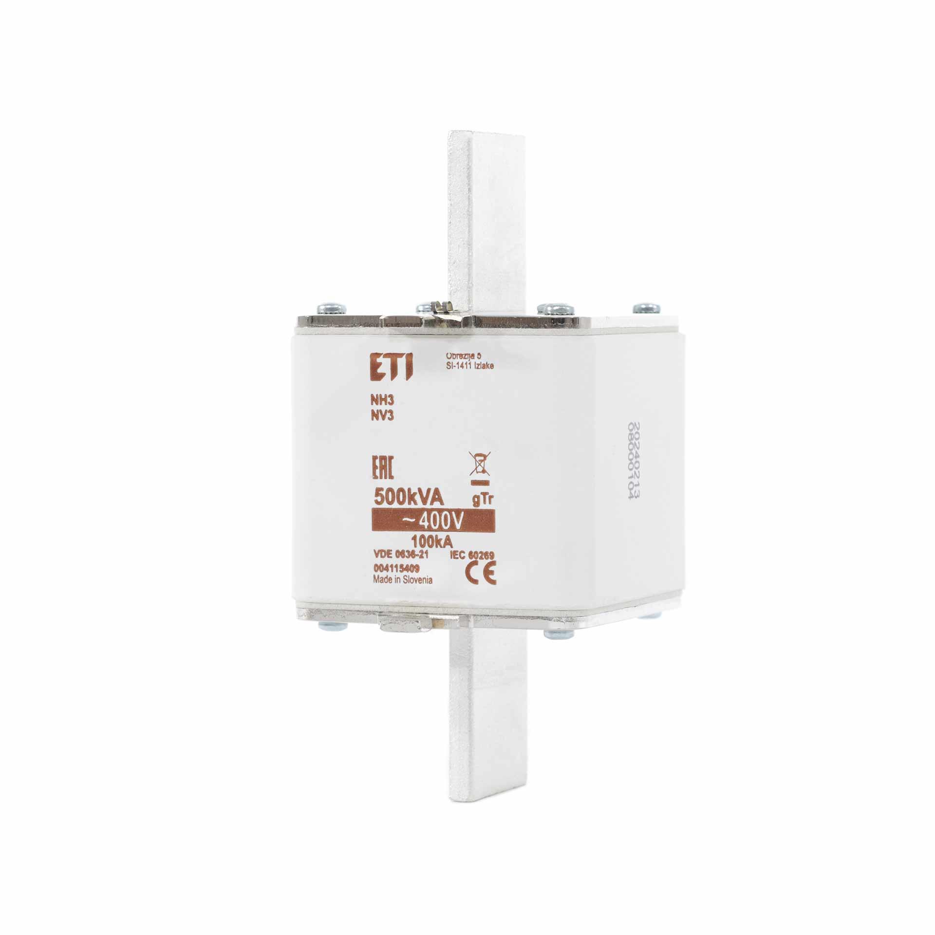 NH fuse size 4A, 722A for transformer protection 500kVA, gTr