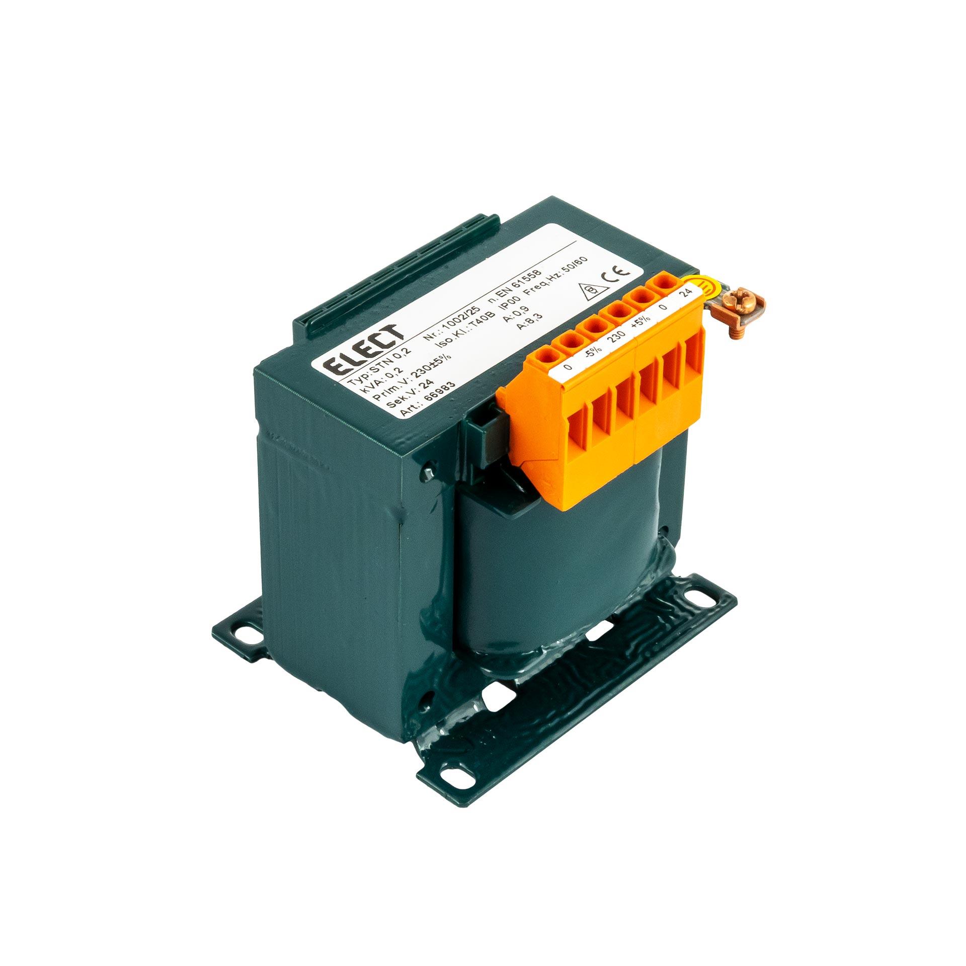 Einphasen Transformator 230V +-5%, 200VA, 24VAC - 8.33A