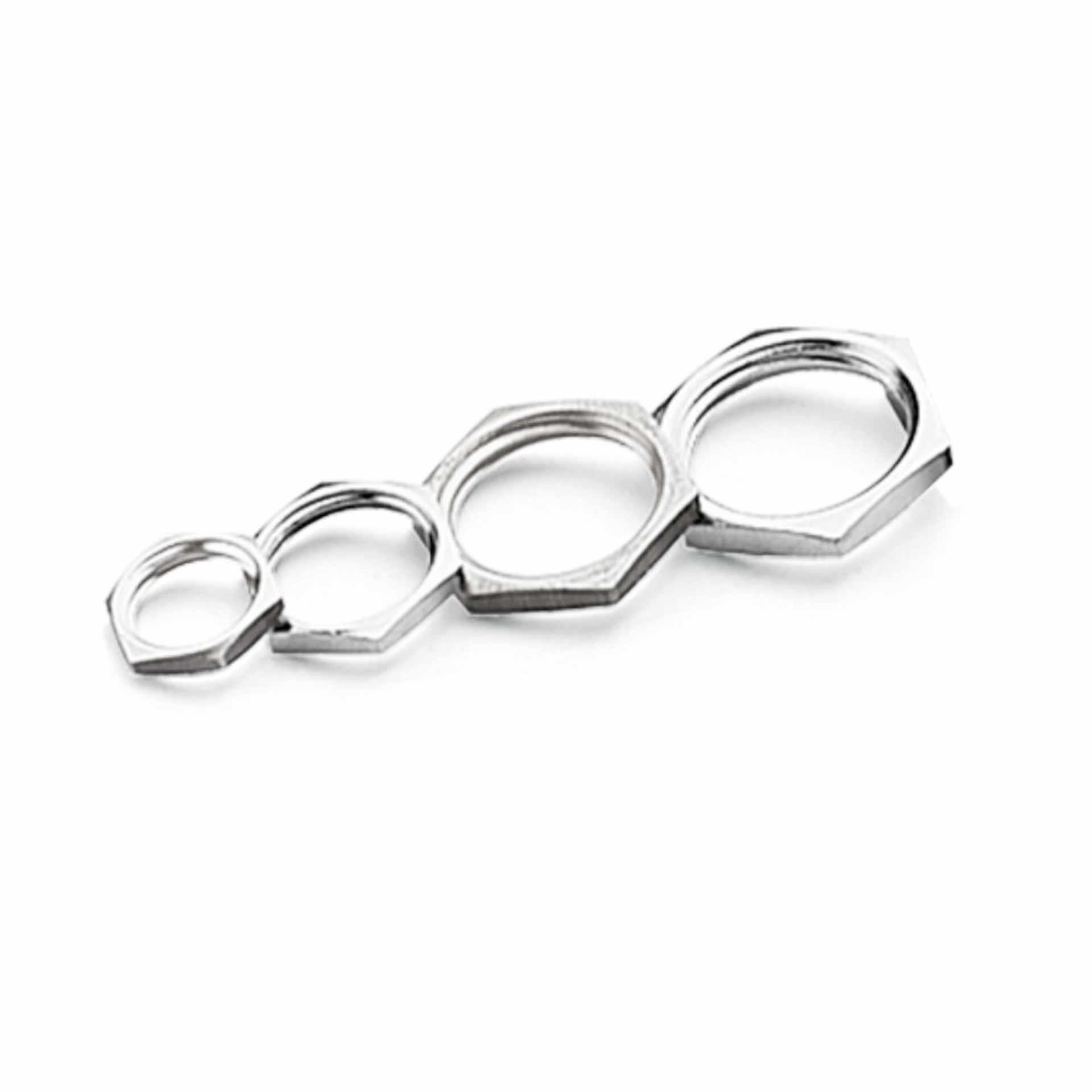 Gegenmutter für Verschraubungen M63, Messing vernickelt, Standard