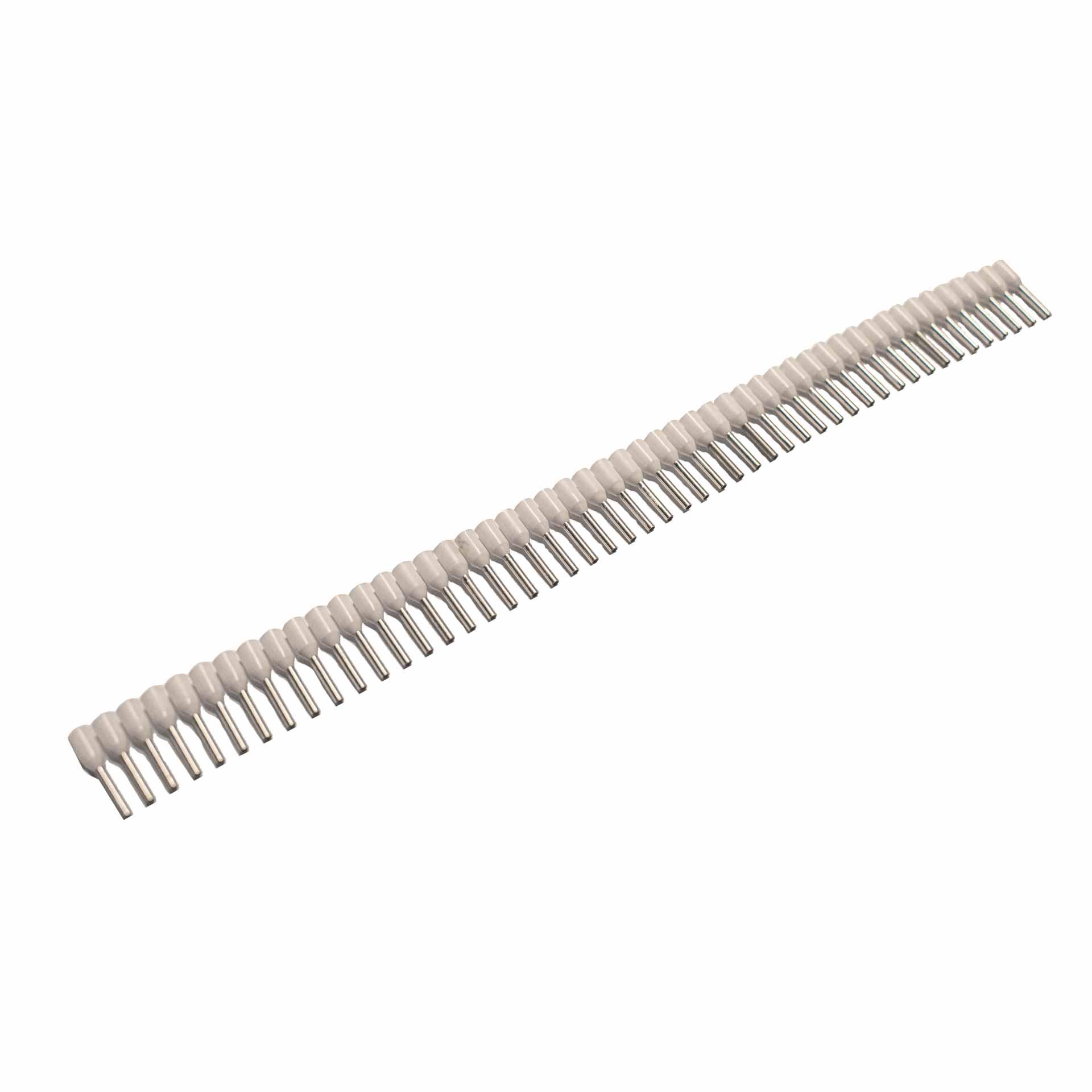 Isolierte Aderendhülsen (DIN & TE) in Streifenform / weiss / 0.5mm² / 8mm