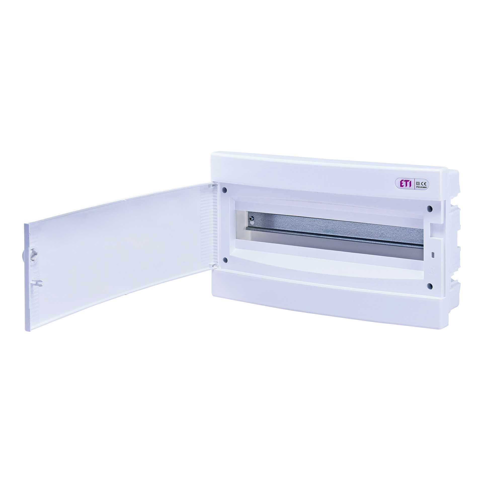 Unterputzverteiler mit weisser Tür "ECM-18-PO", IP40, 1x18 Modul (18M)