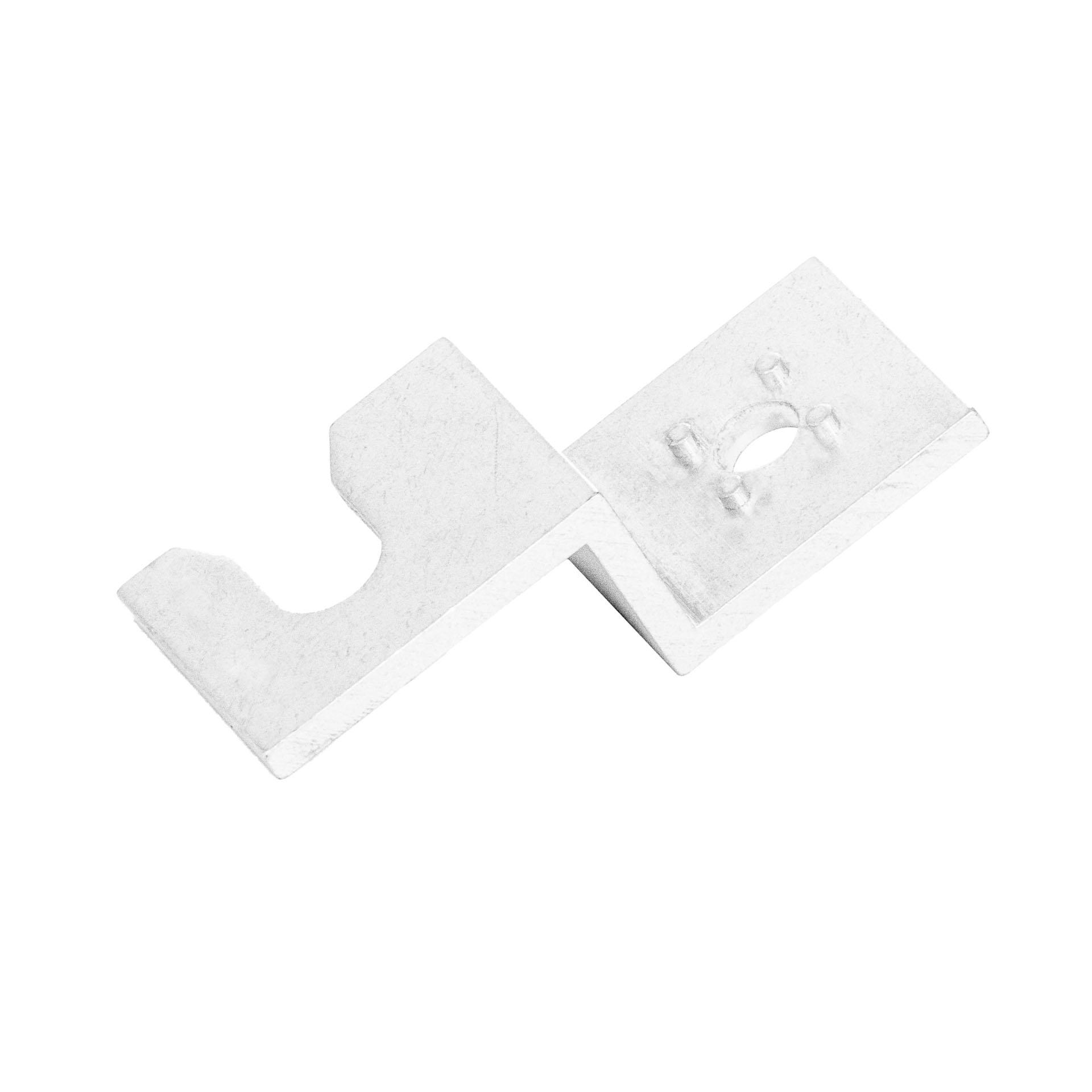 AZ 12 Wandbefestigungsbügel links mit V-Lasche, Ø 6.5mm / Ø 8.5mm, Aluminium
