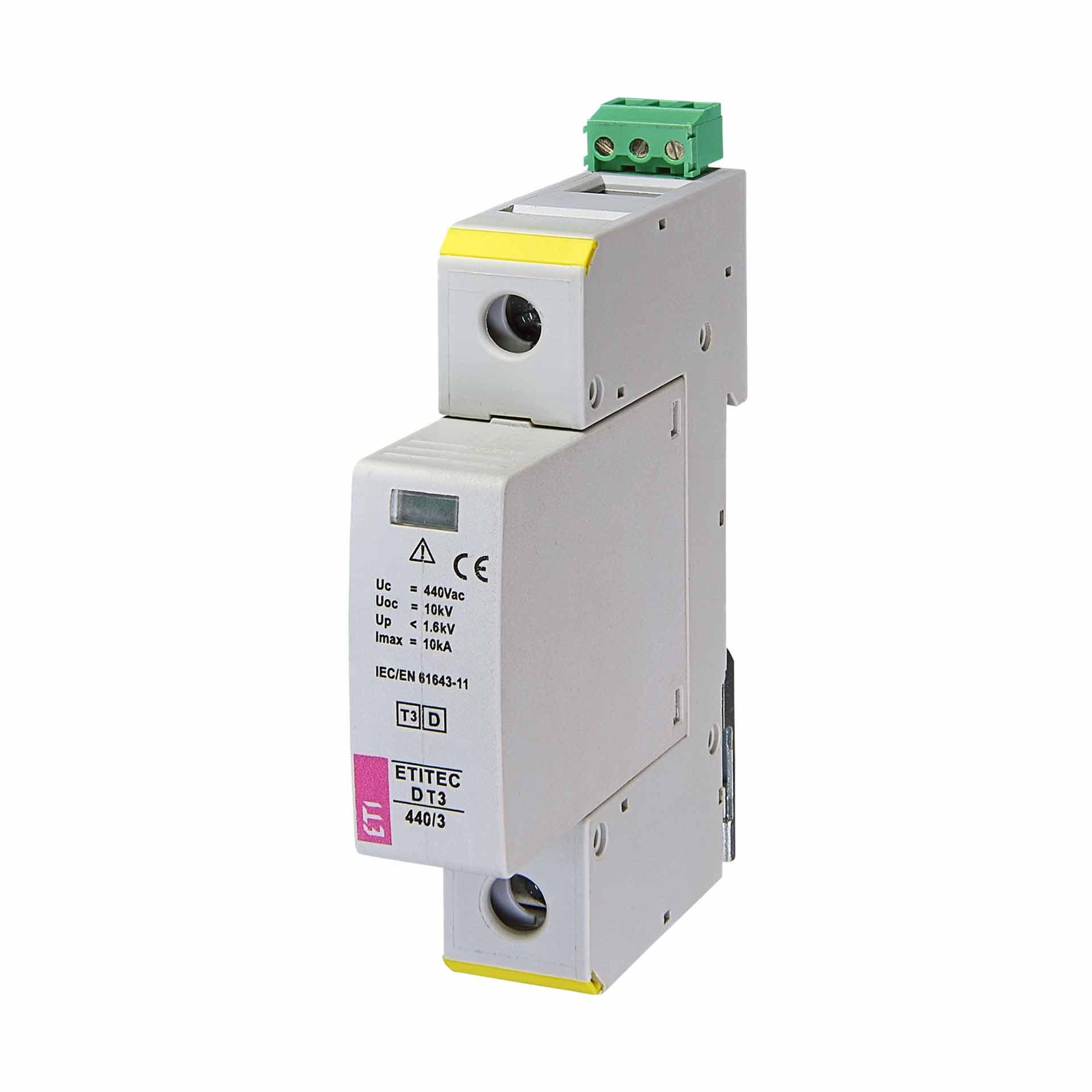 Überspannungsableiter Typ 3, ETITEC D T3 440/3 1+0 RC, (TN-S)