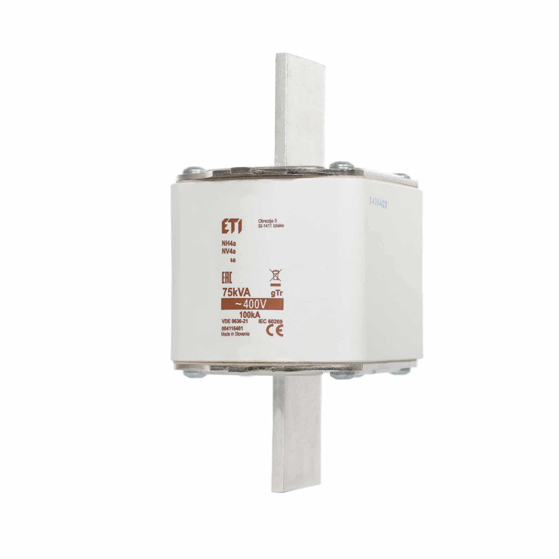 NH fuse size 4A, 108A for transformer protection 75kVA, gTr