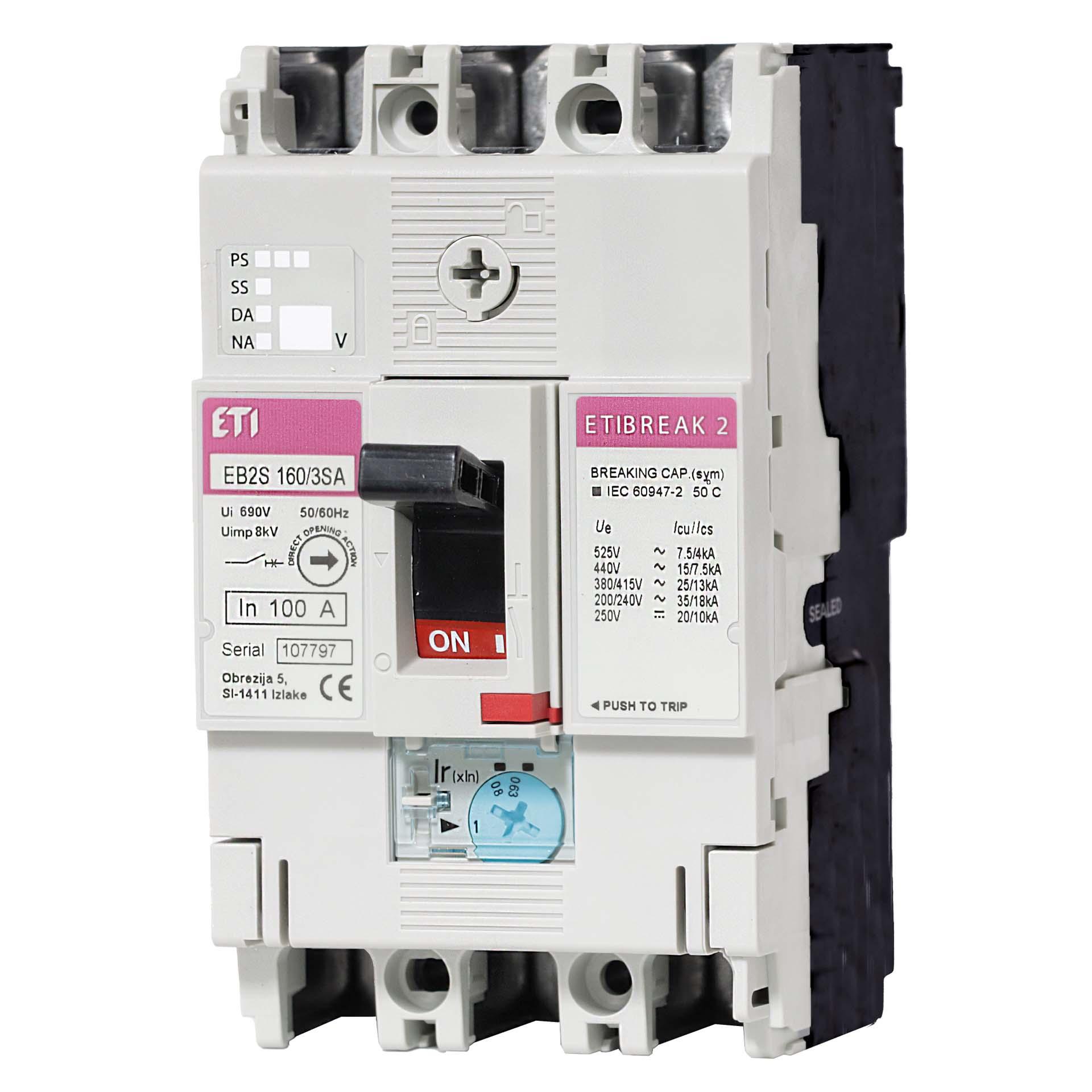 Leistungsschalter kompakt, EB2S 160/3HA 80A, Icu 40kA / Ics 20kA