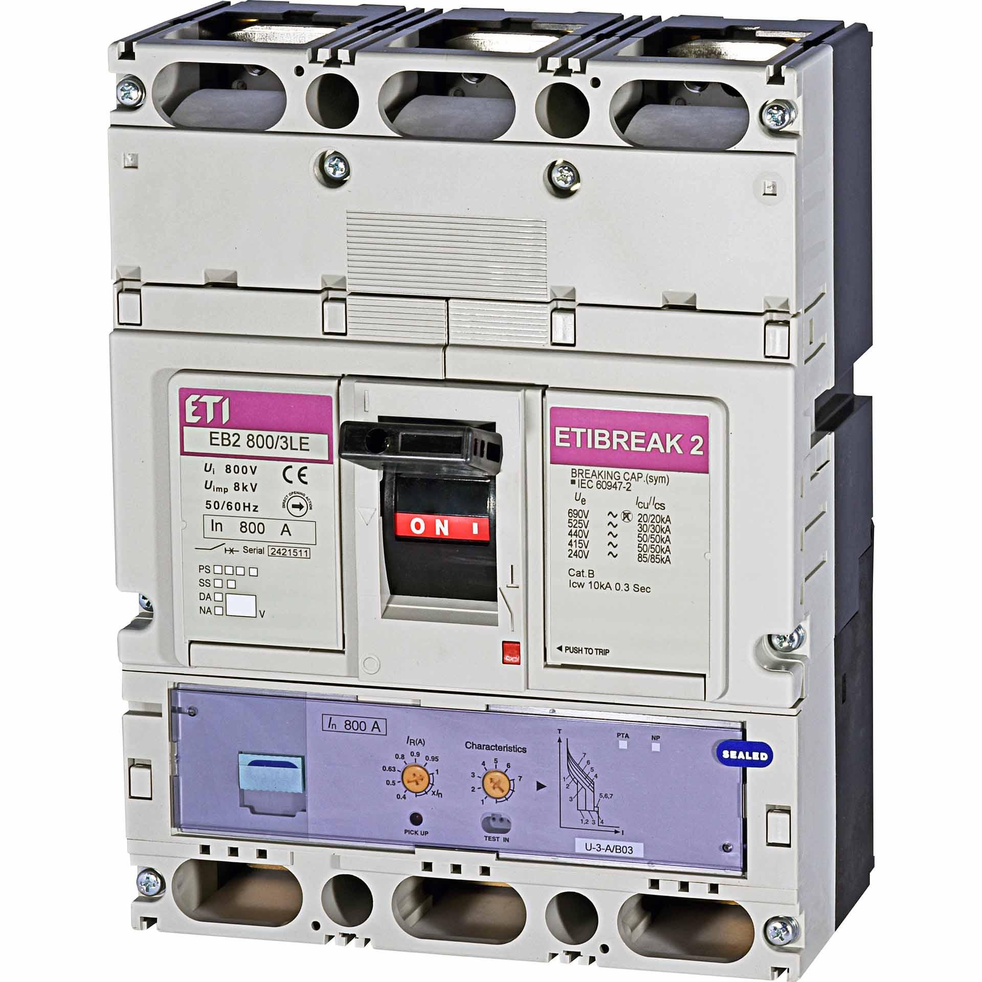 Leistungsschalter EB2 800/3LE 800A, Icu 50kA / Ics 50kA