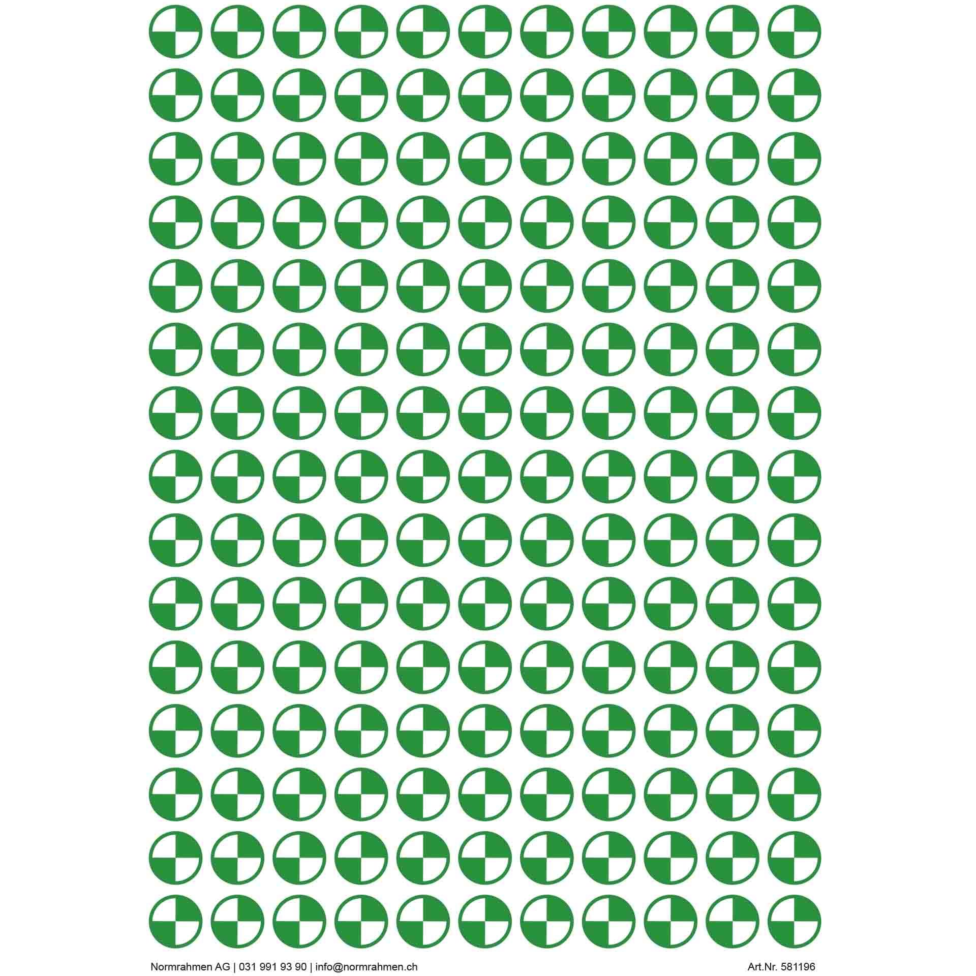 Notleuchte Symbol, D=15mm 165 Stück auf A4 Bogen
