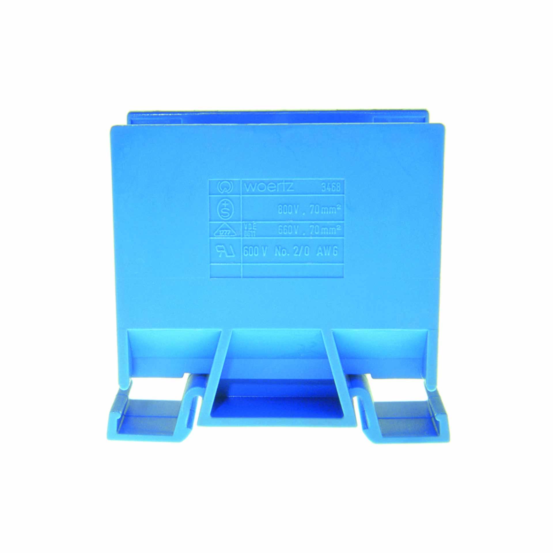 Abzweigklemme DIN35 70mm², 2-Leiter, blau