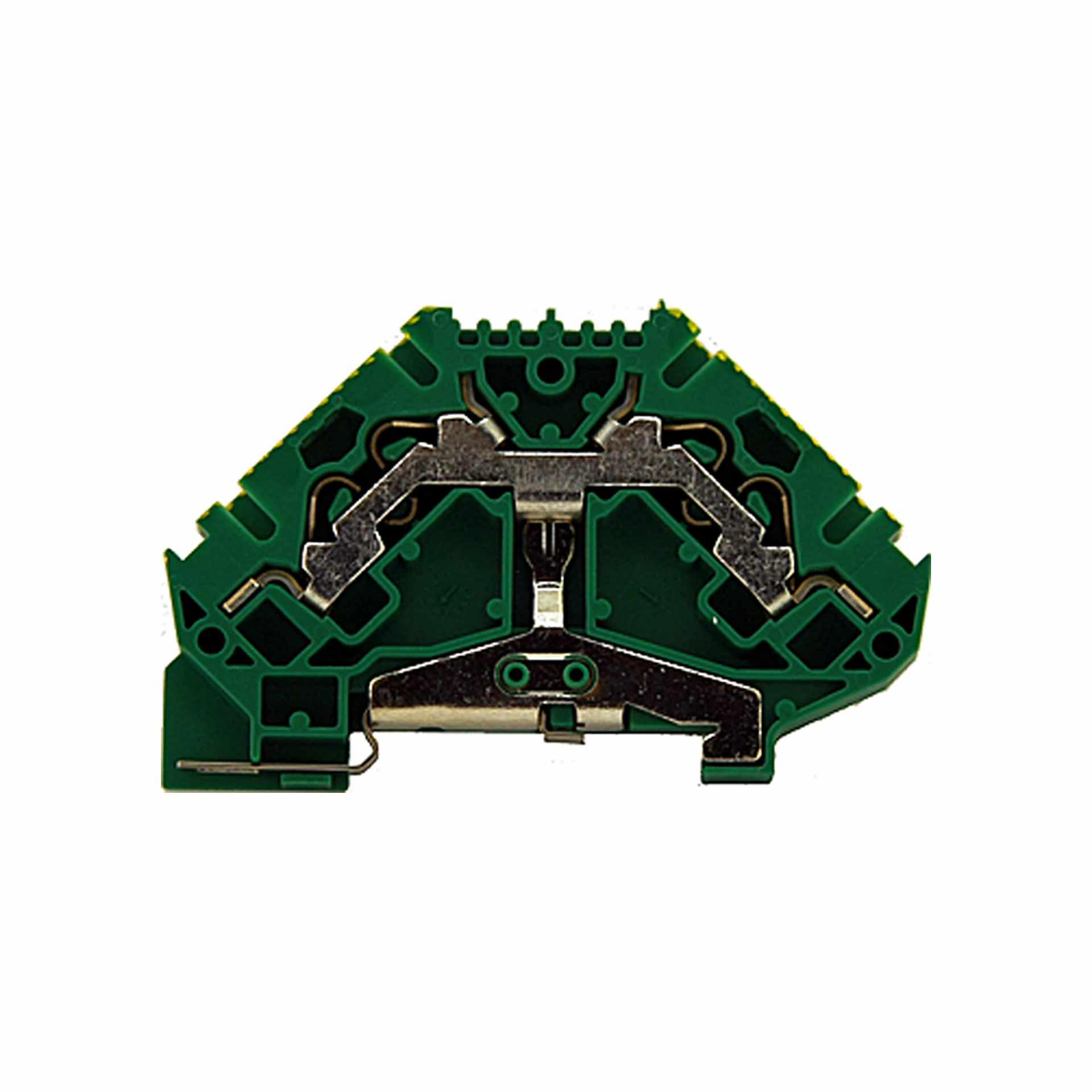 Push-in spring terminal 2.5mm², 4-conductor, green-yellow