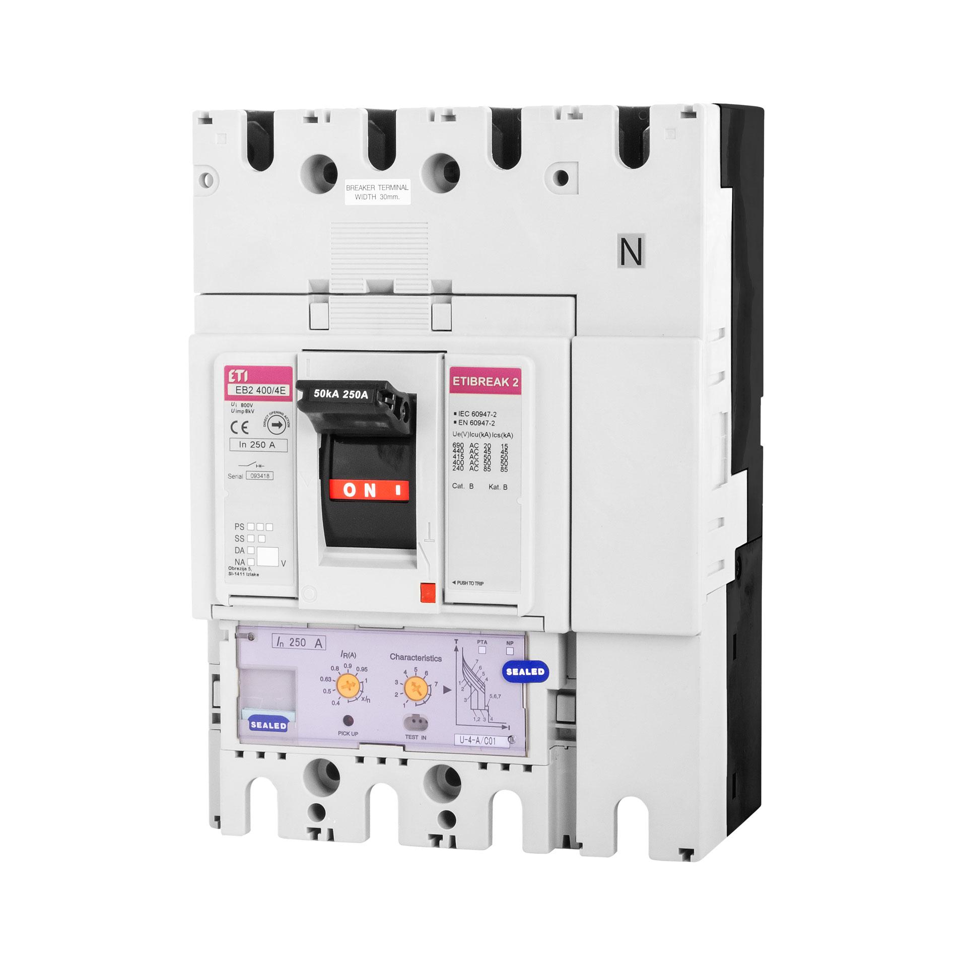 Leistungsschalter EB2 400/4E 250A, Icu 50kA / Ics 50kA