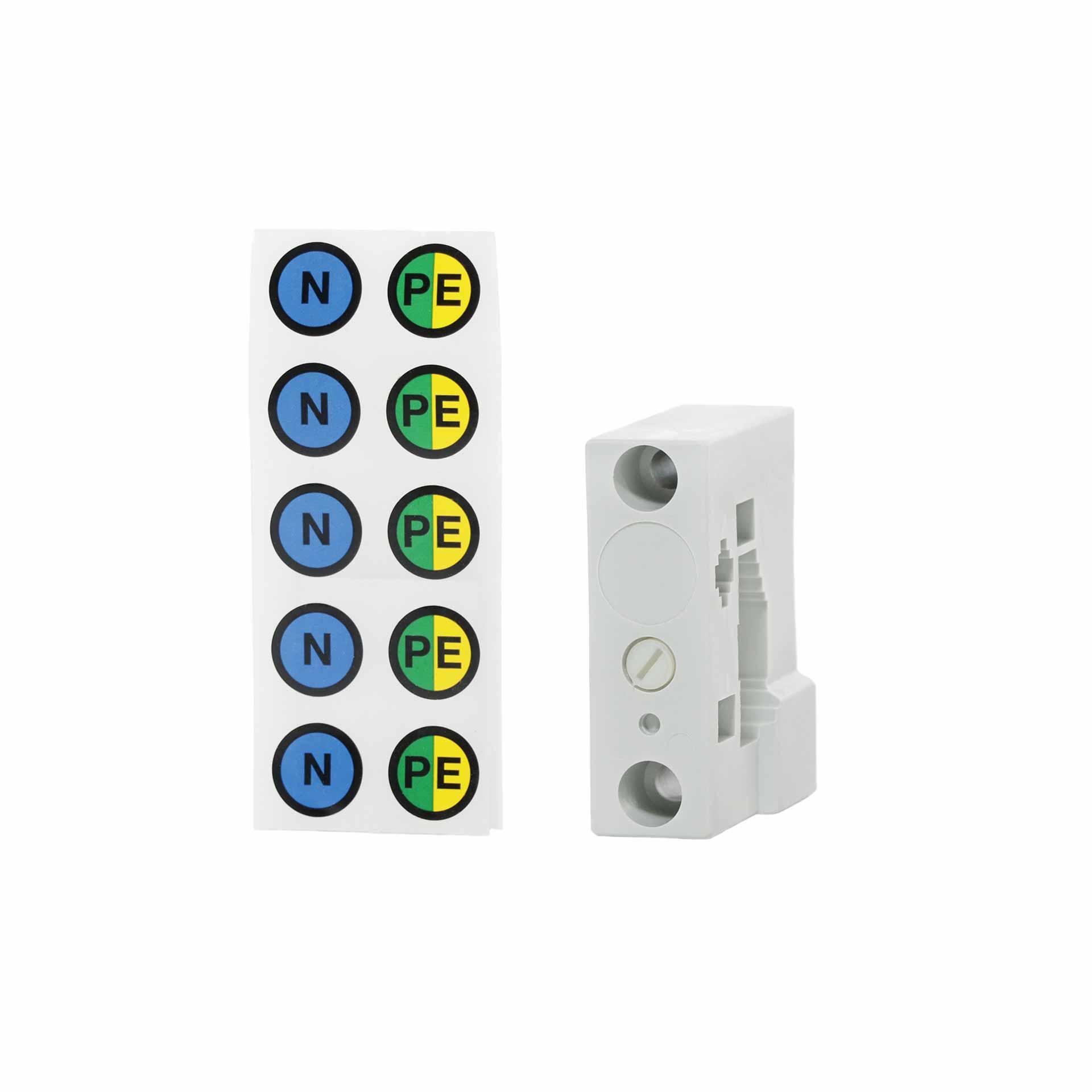 1P Sammelschienenträger für N oder PE, für Schienenbreite 12, 15, 20, 25 & 30mm (Dicke: 5-10mm)