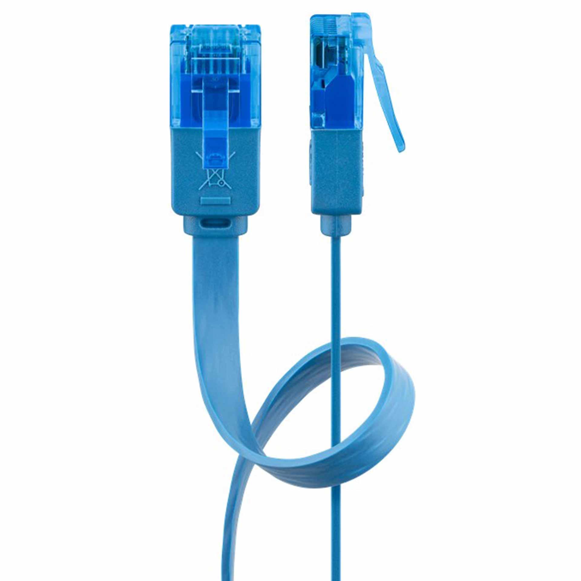 CAT 6A Flach-Patchkabel, RJ45, U/UTP, blau, 2000mm