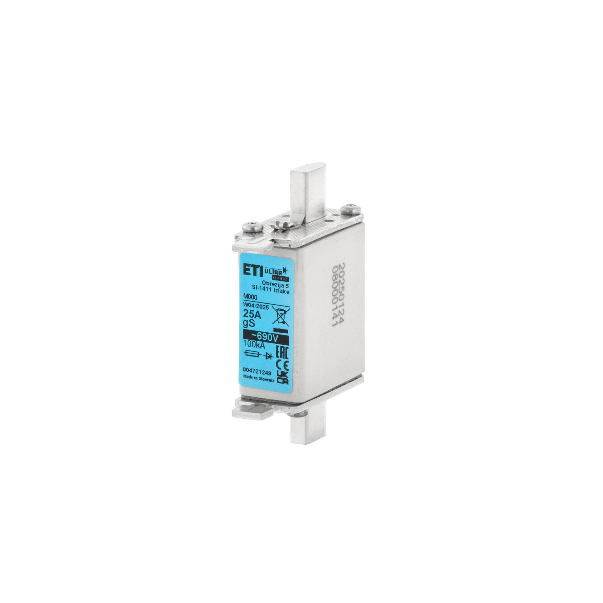 NH-Halbleitersicherung Gr. 000, 25A, Charakteristik gS, 690V