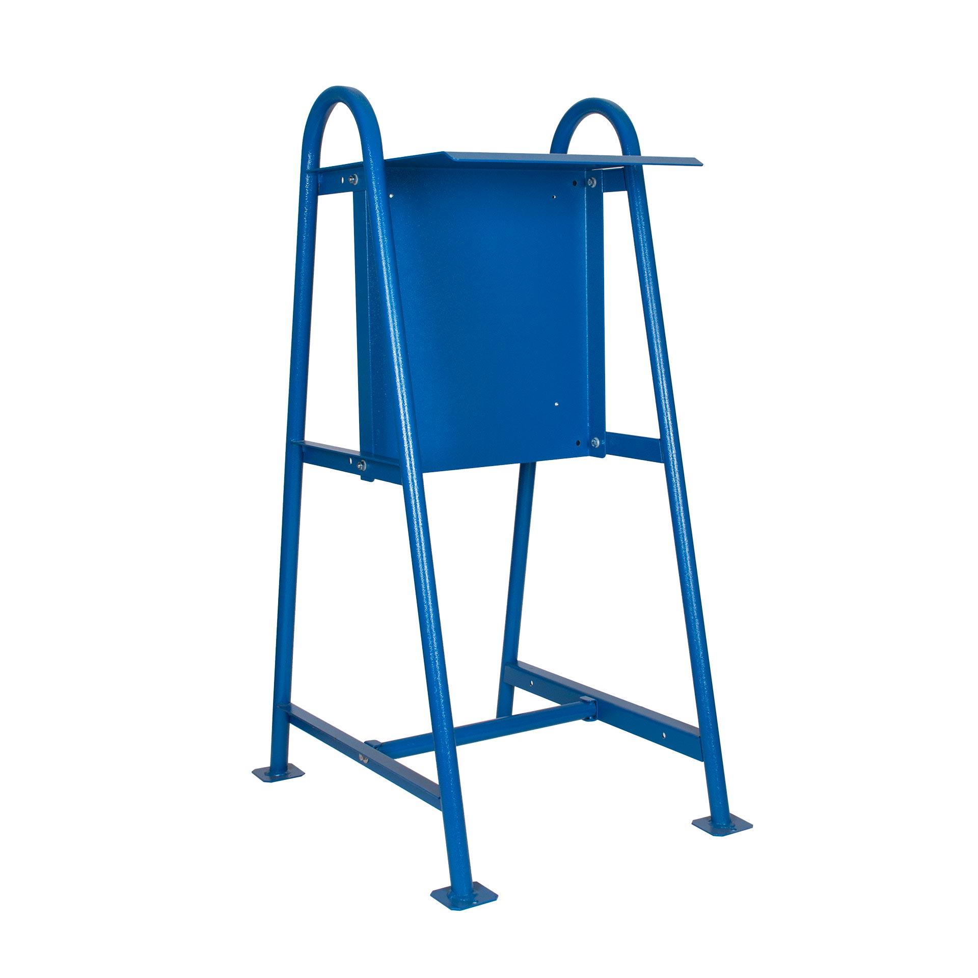 Fussgestell Mittelgross mit Regendach für Baustromverteiler, Farbe Blau