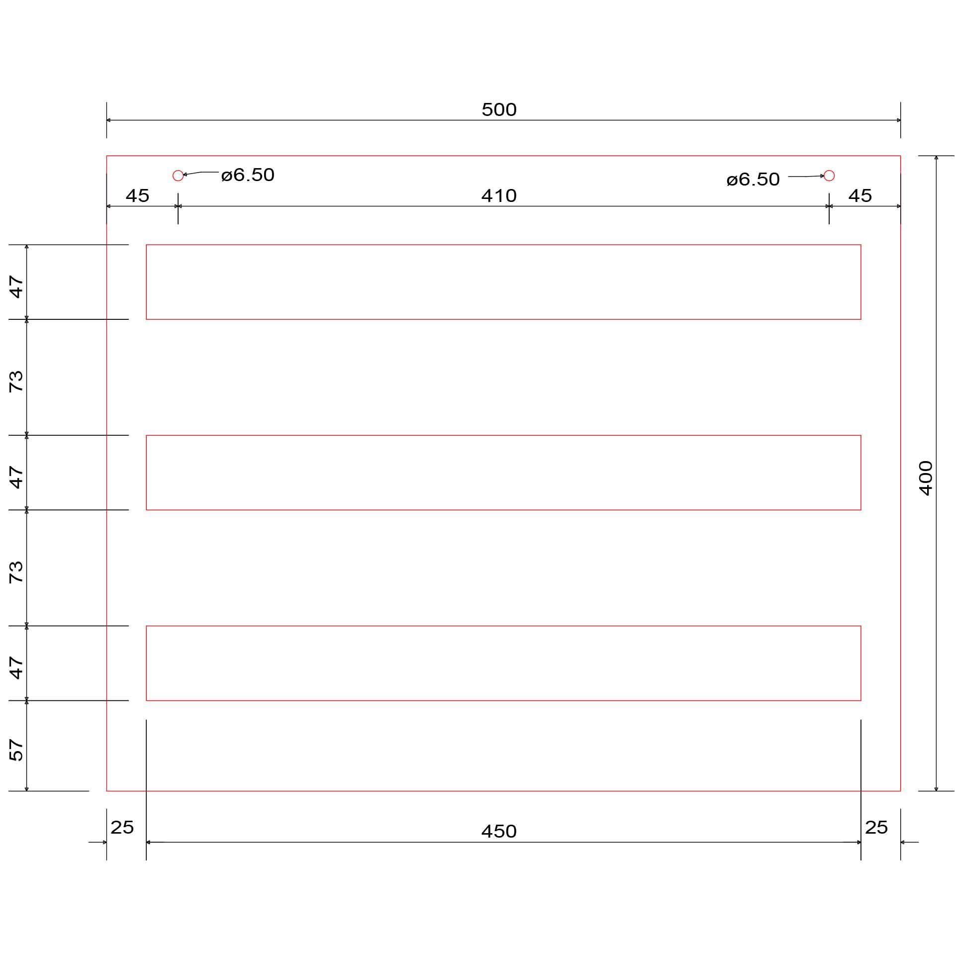 Abdeckplatte mit Ausschnitt 500x400x4mm